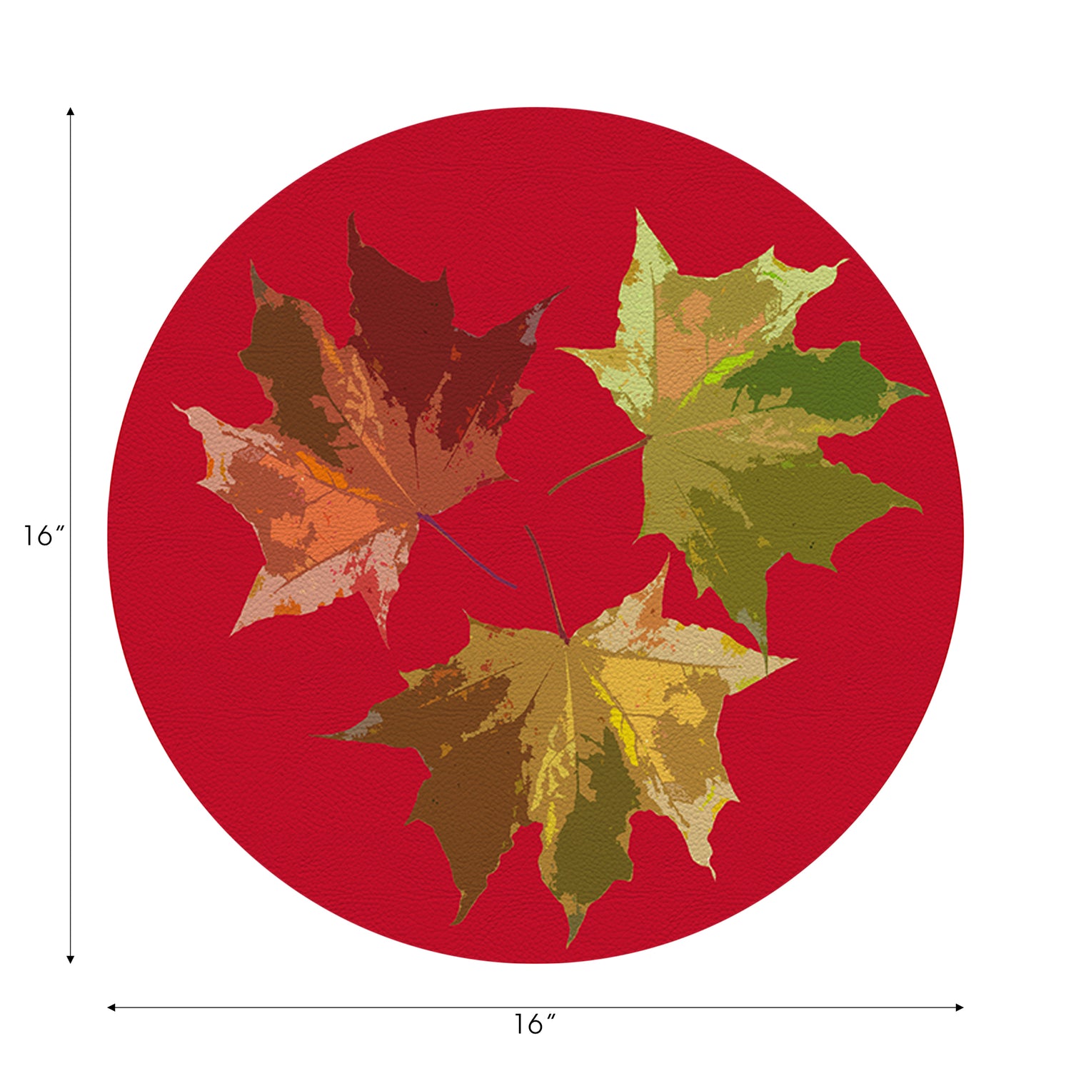 Autumn Leaves Red 16" Round Pebble Placemats, Set of 4 - nicolettemayer.com