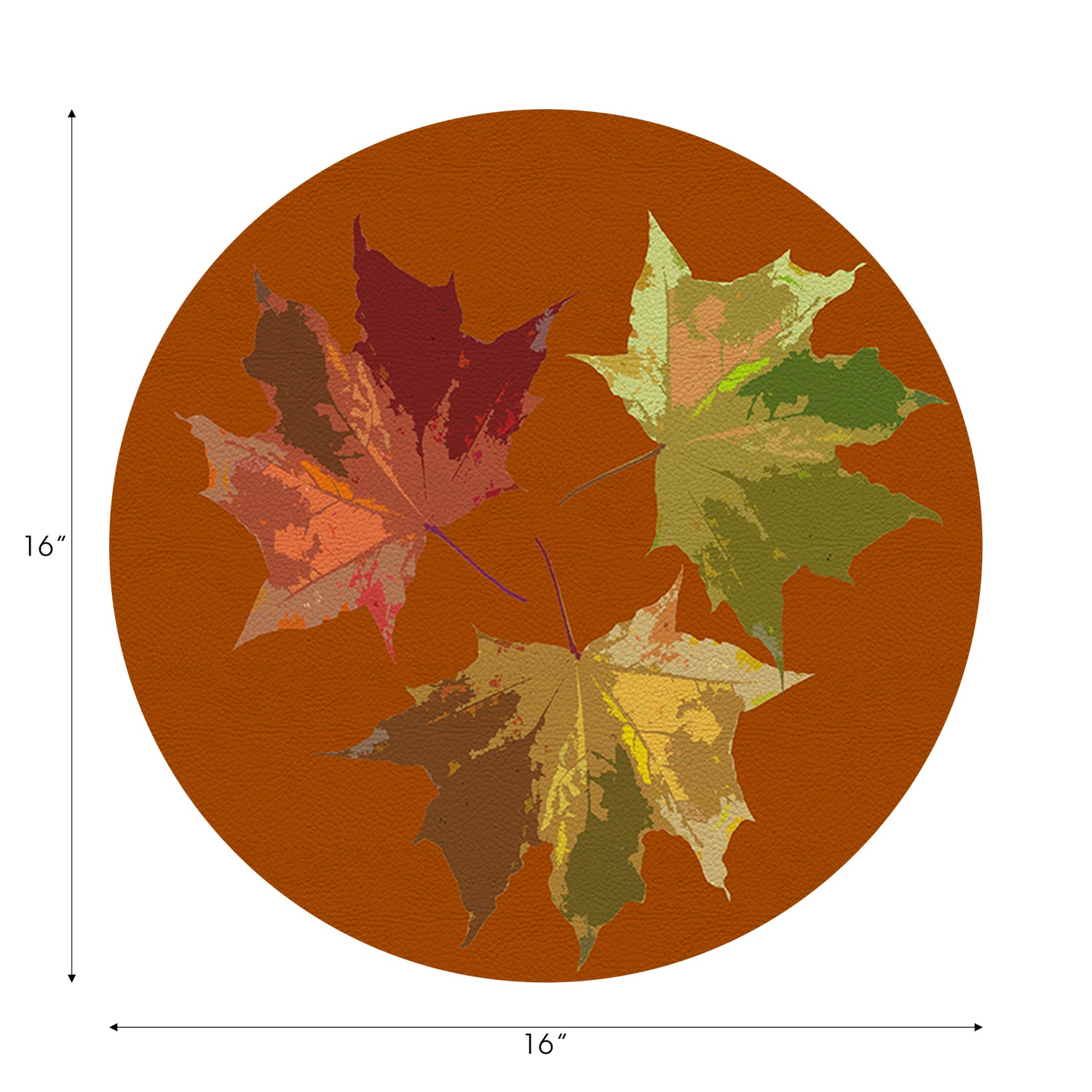 Autumn Leaves Rust 16" Round Pebble Placemats, Set of 4 - nicolettemayer.com