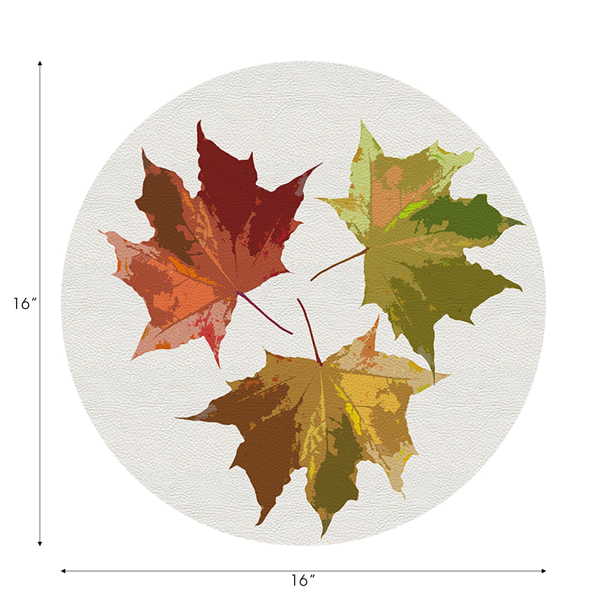 Sets de table ronds en galets Motif feuilles d&