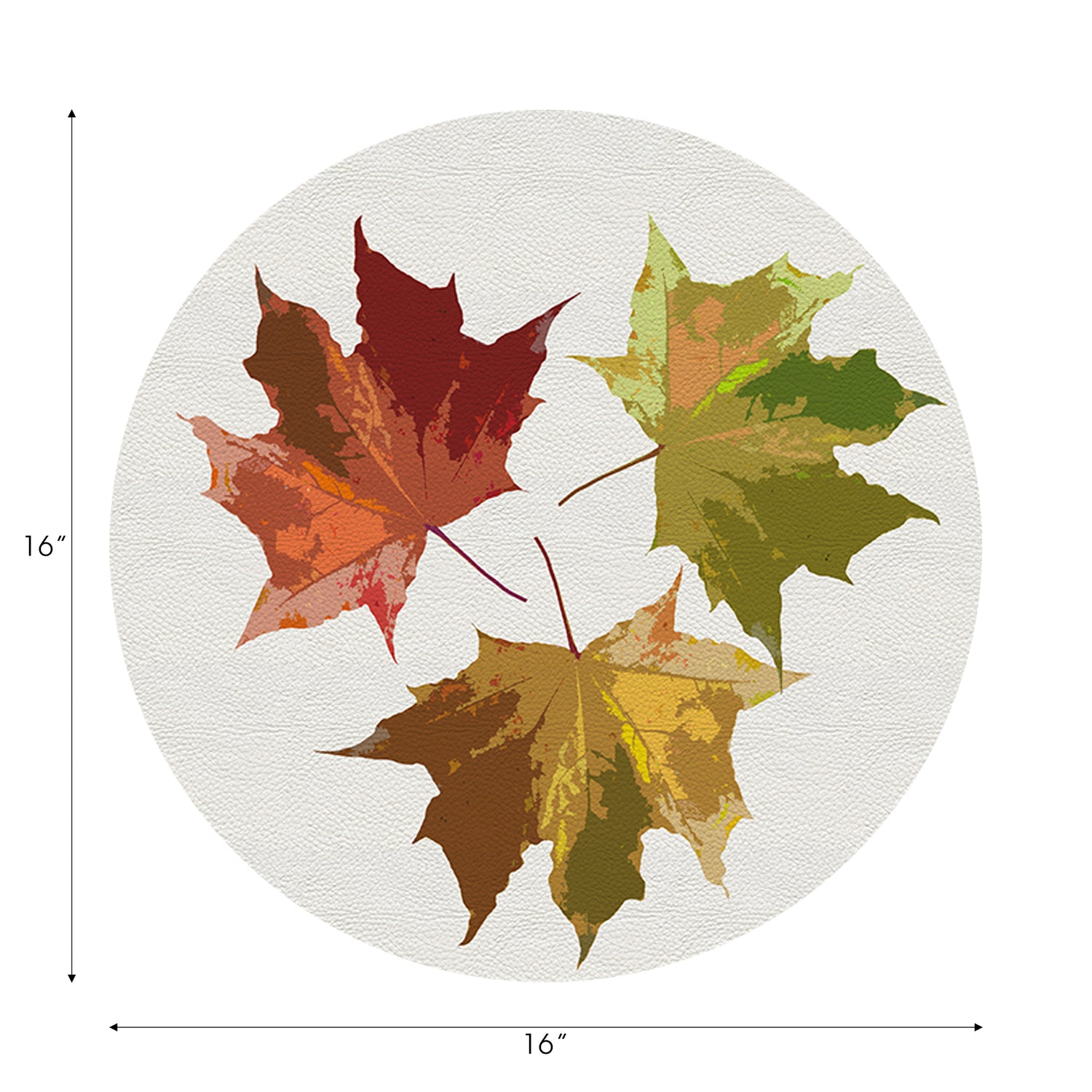 Autumn Leaves White 16" Round Pebble Placemats, Set of 4 - nicolettemayer.com