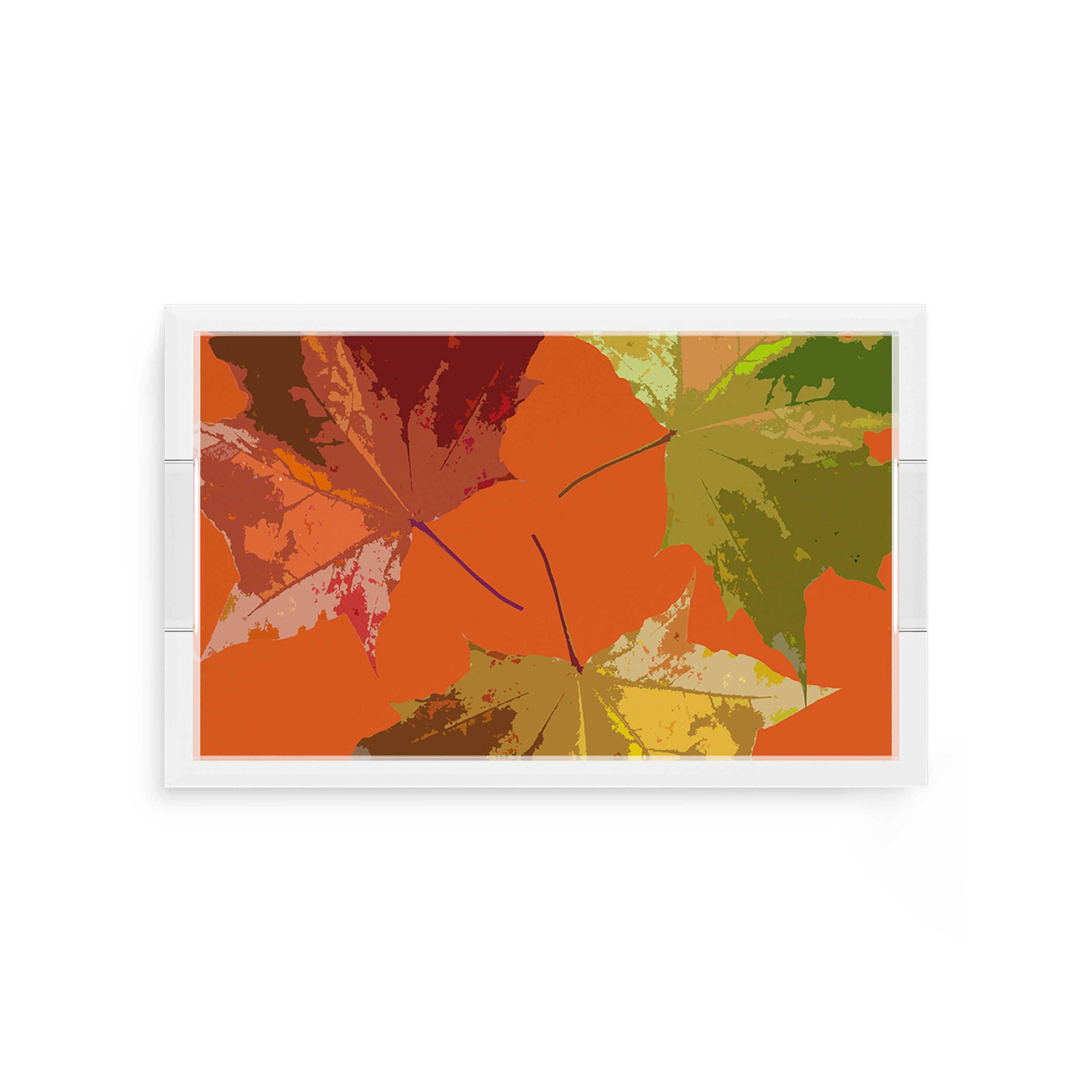 Autumn Leaves Orange 12.5X7.75 Acrylic Tray - nicolettemayer.com