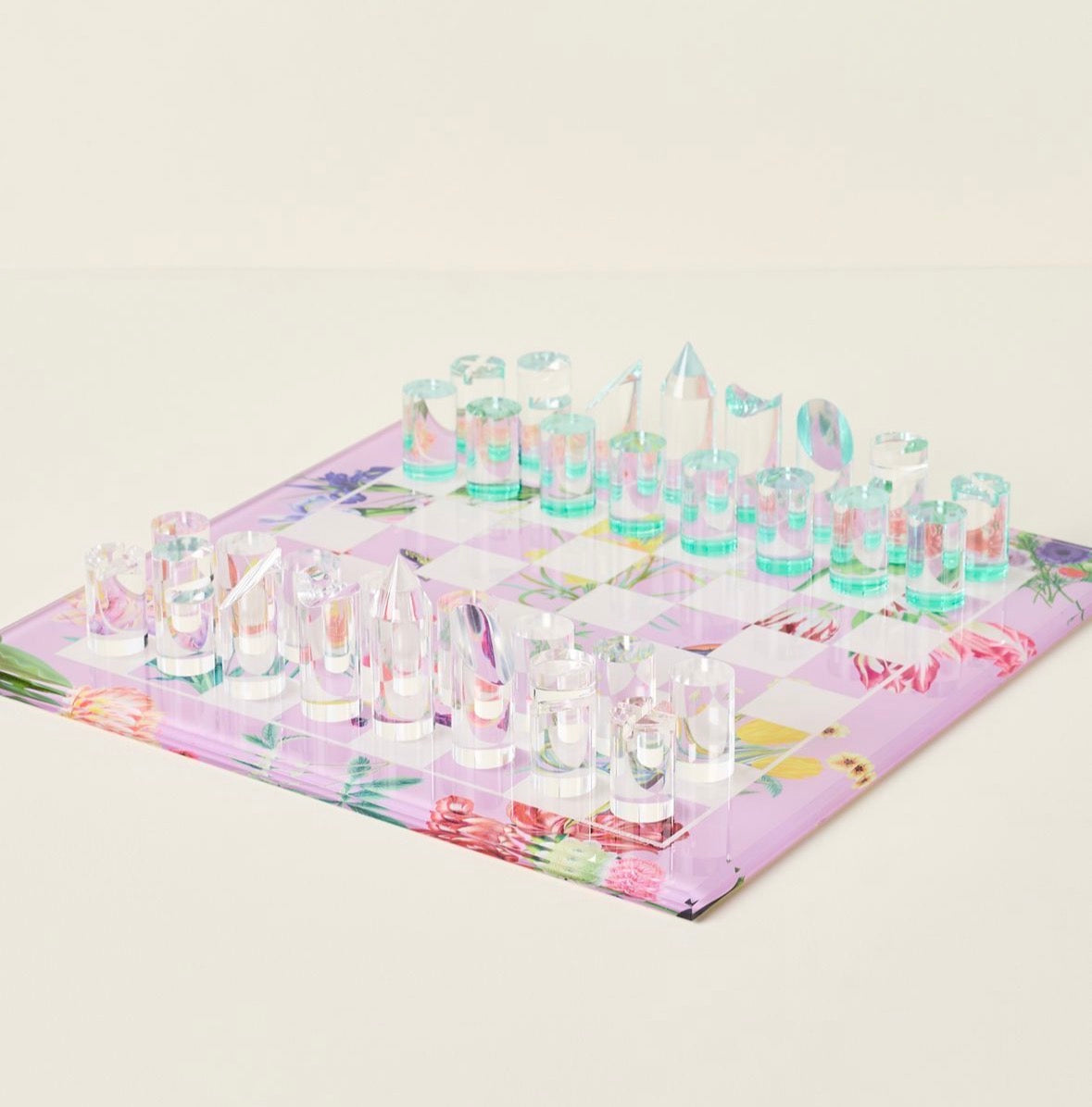 Flora Fauna Orchid Acrylic Chess - nicolettemayer.com
