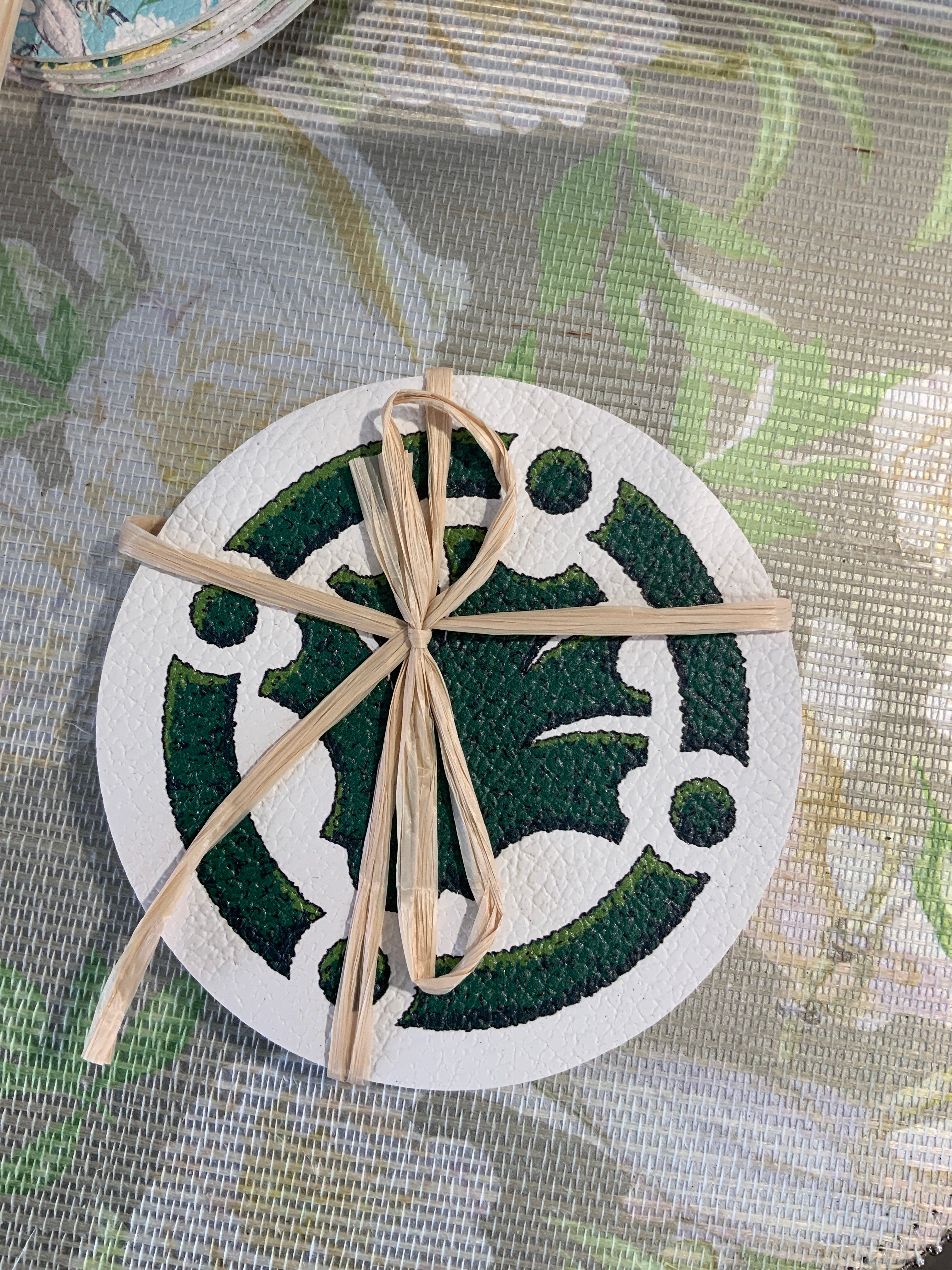 Timothy Corrigan Jardin Vegan Leather Round Coasters