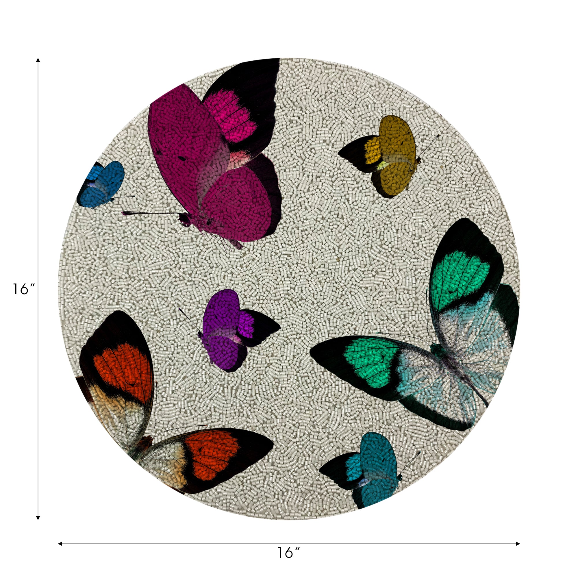 Papillons 16 perles rondes taillées grossièrement - Lot de 4