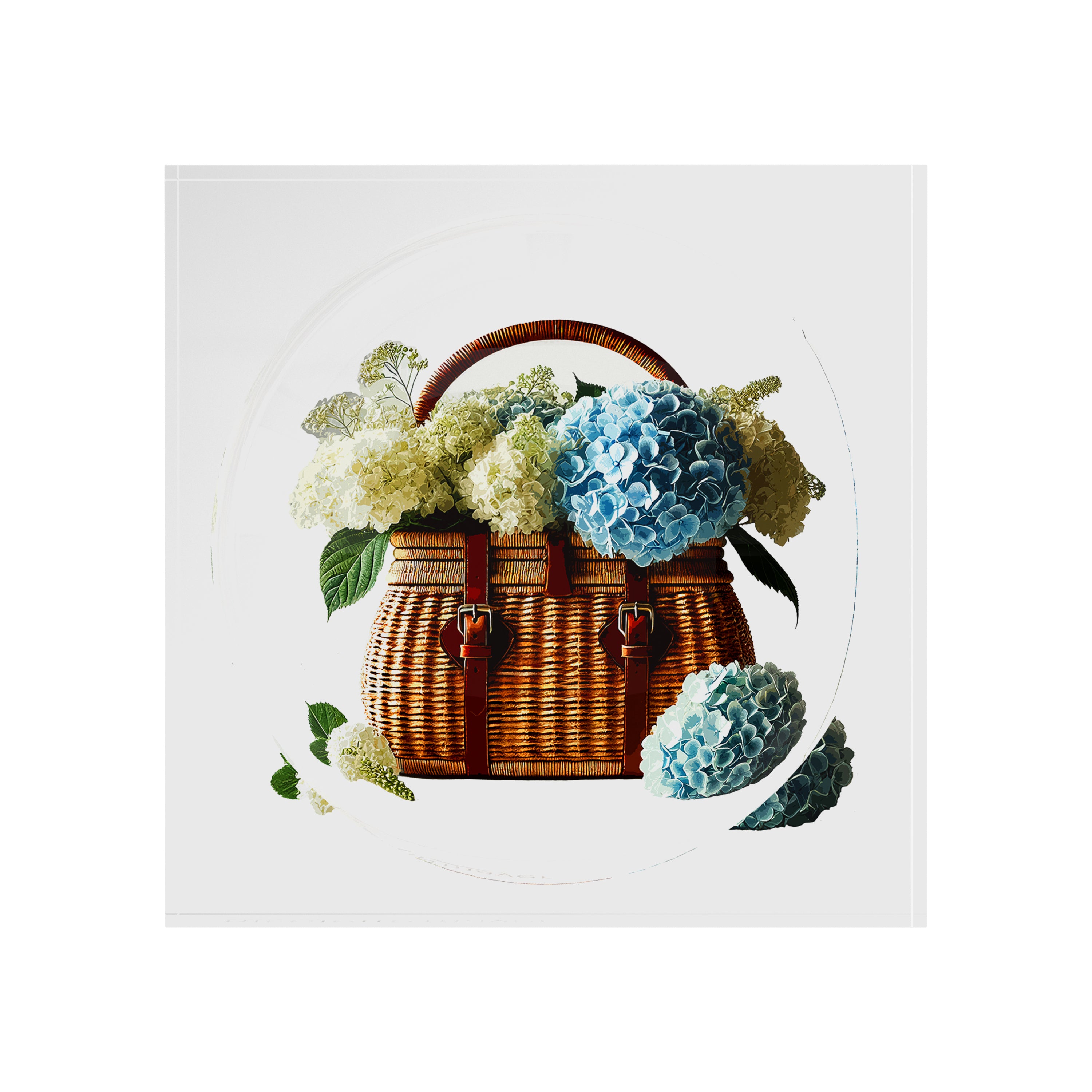 Basket Full Hydrangea Blue Acrylic Candy Catchall Dish