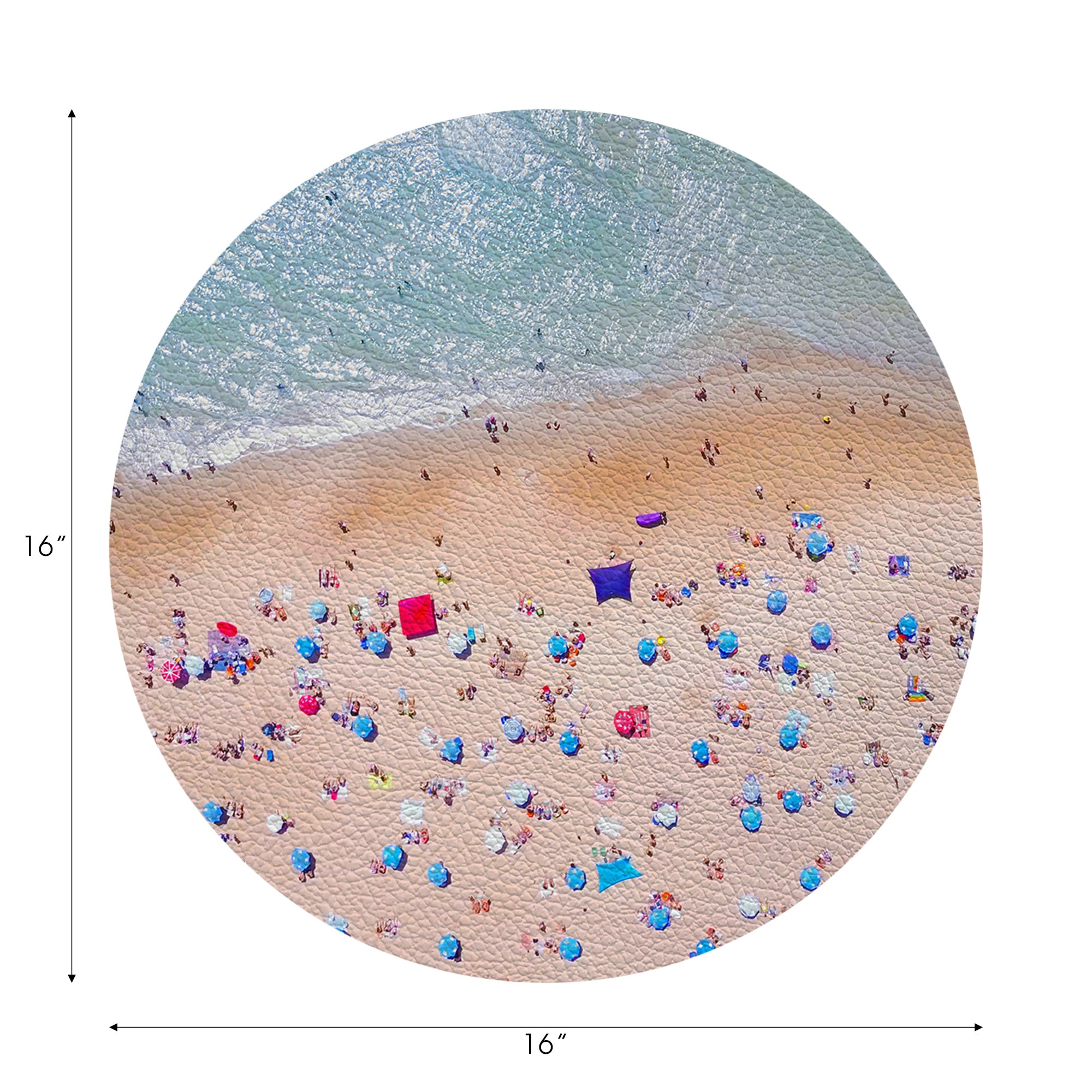Beach Aerial Scene 16" Round Pebble Placemats - nicolettemayer.com