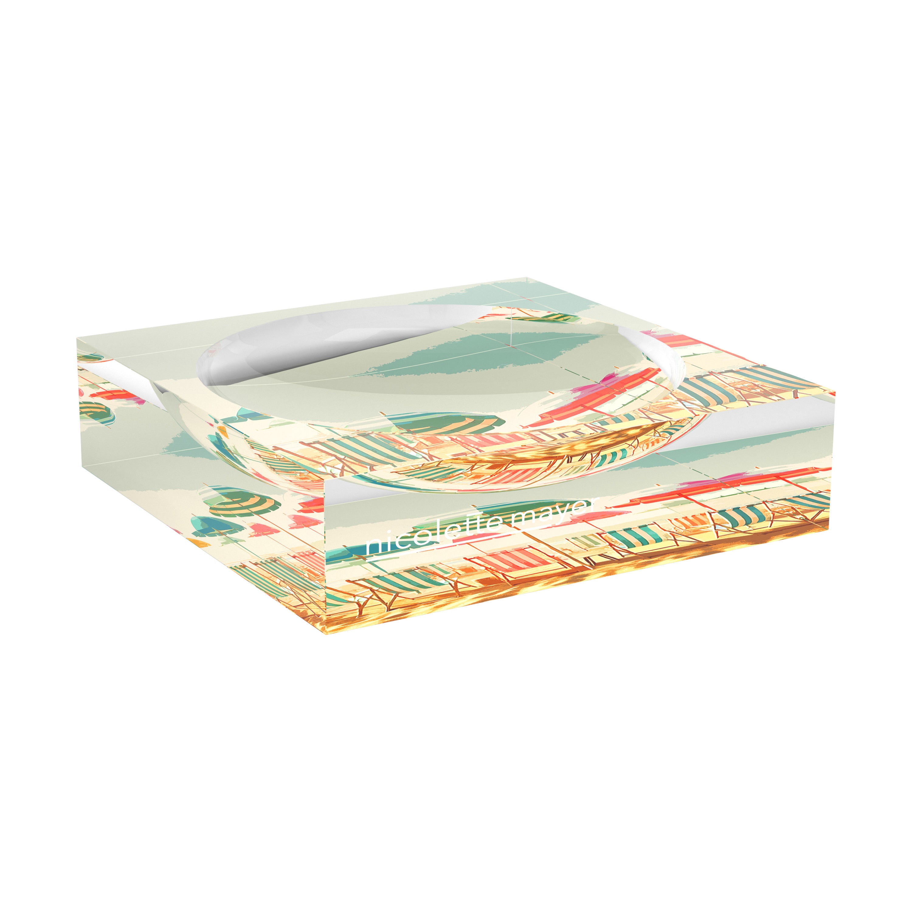 Beach Umbrella Pastels Acrylic Candy Catchall Dish