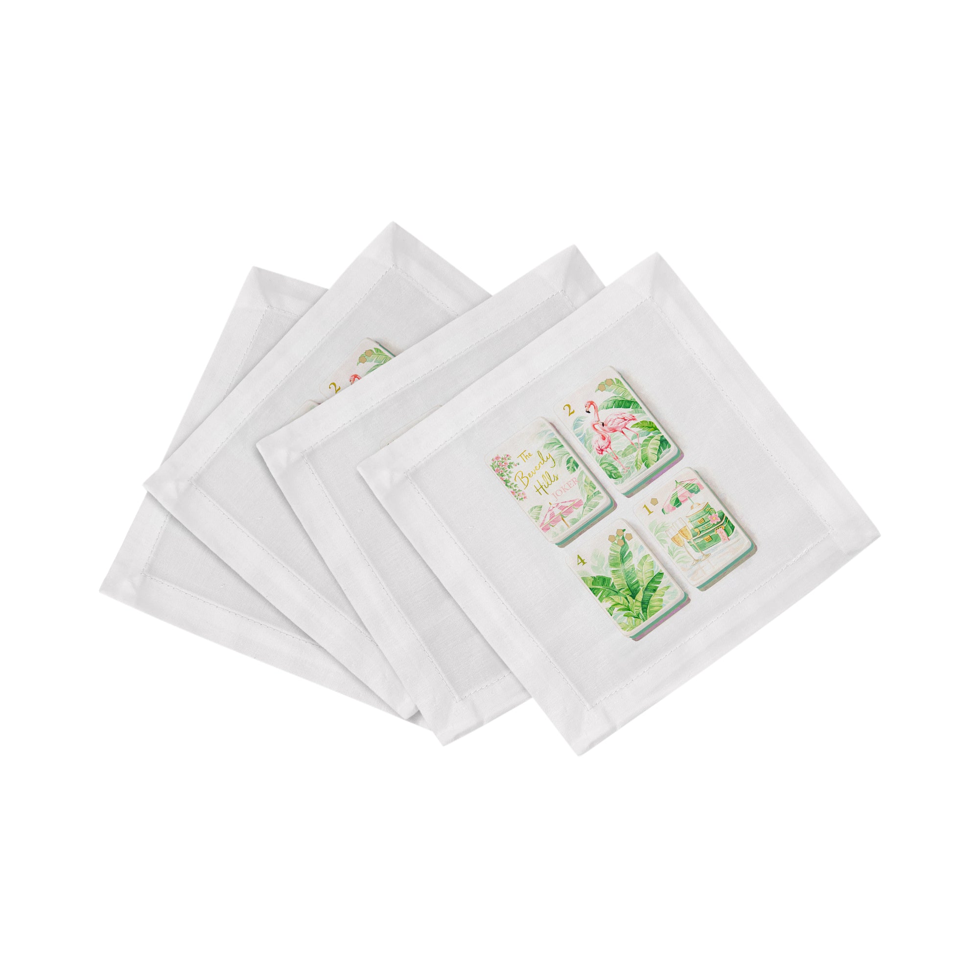 Beverly Theme Mahj Cotton Sateen Cocktail Napkins - nicolettemayer.com