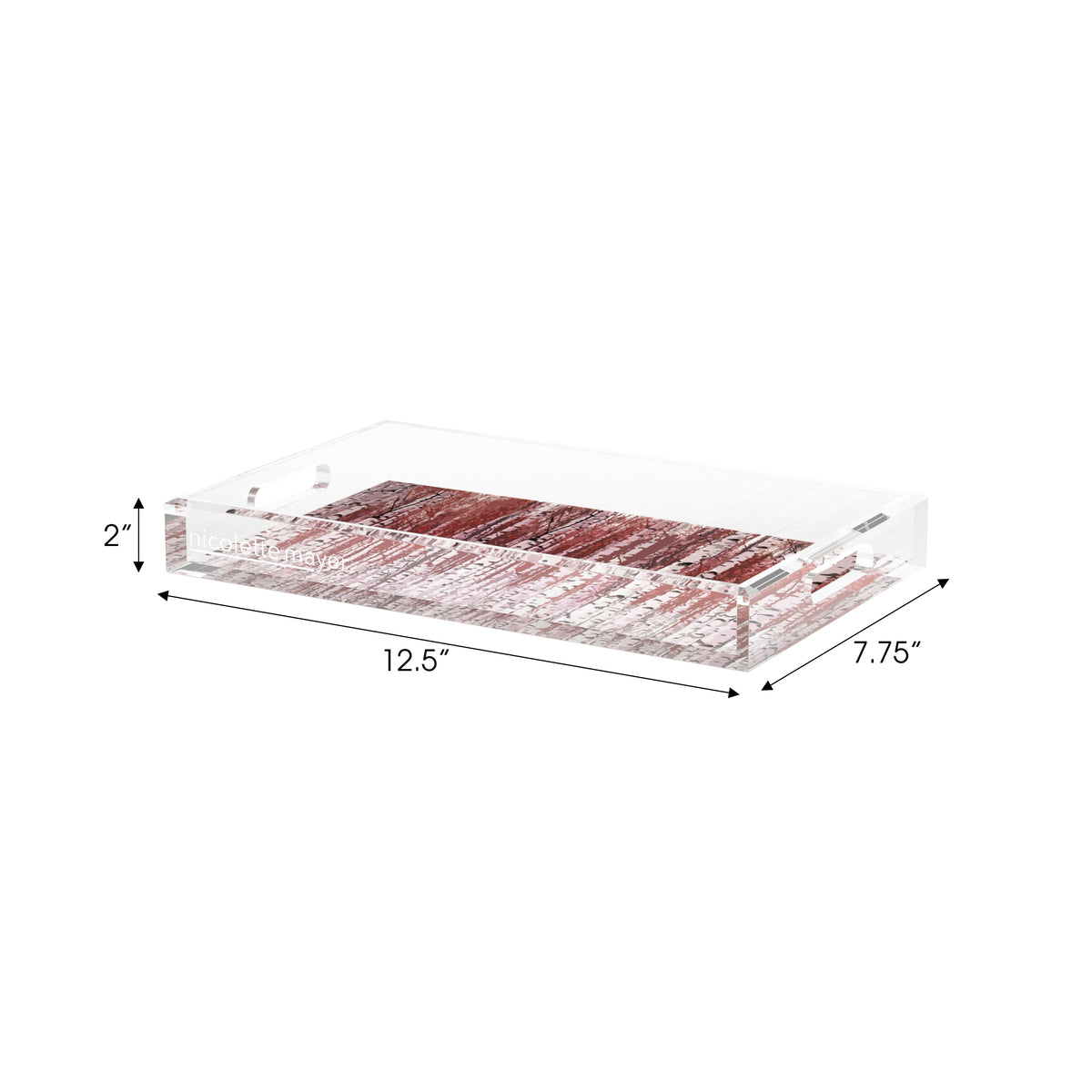 Birch Garnet Acrylic Decorative Tray, 12.5 x 7.75 in. by Nicolette Mayer