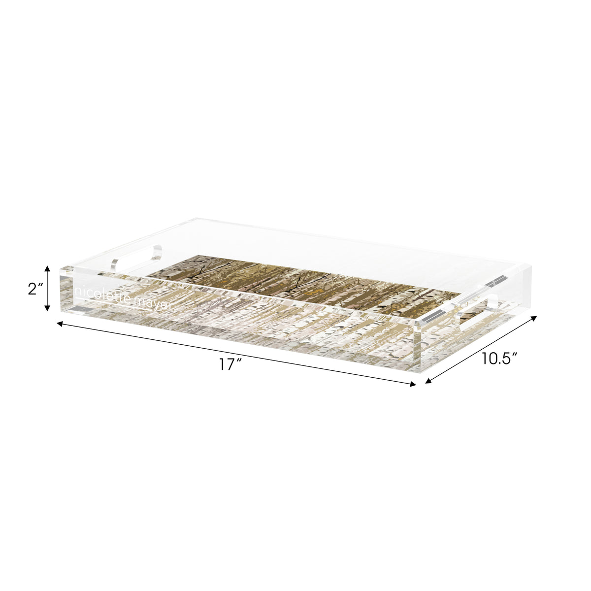 Birch Brown Acrylic Decorative Tray, 17 x 10.5 in. by Nicolette Mayer