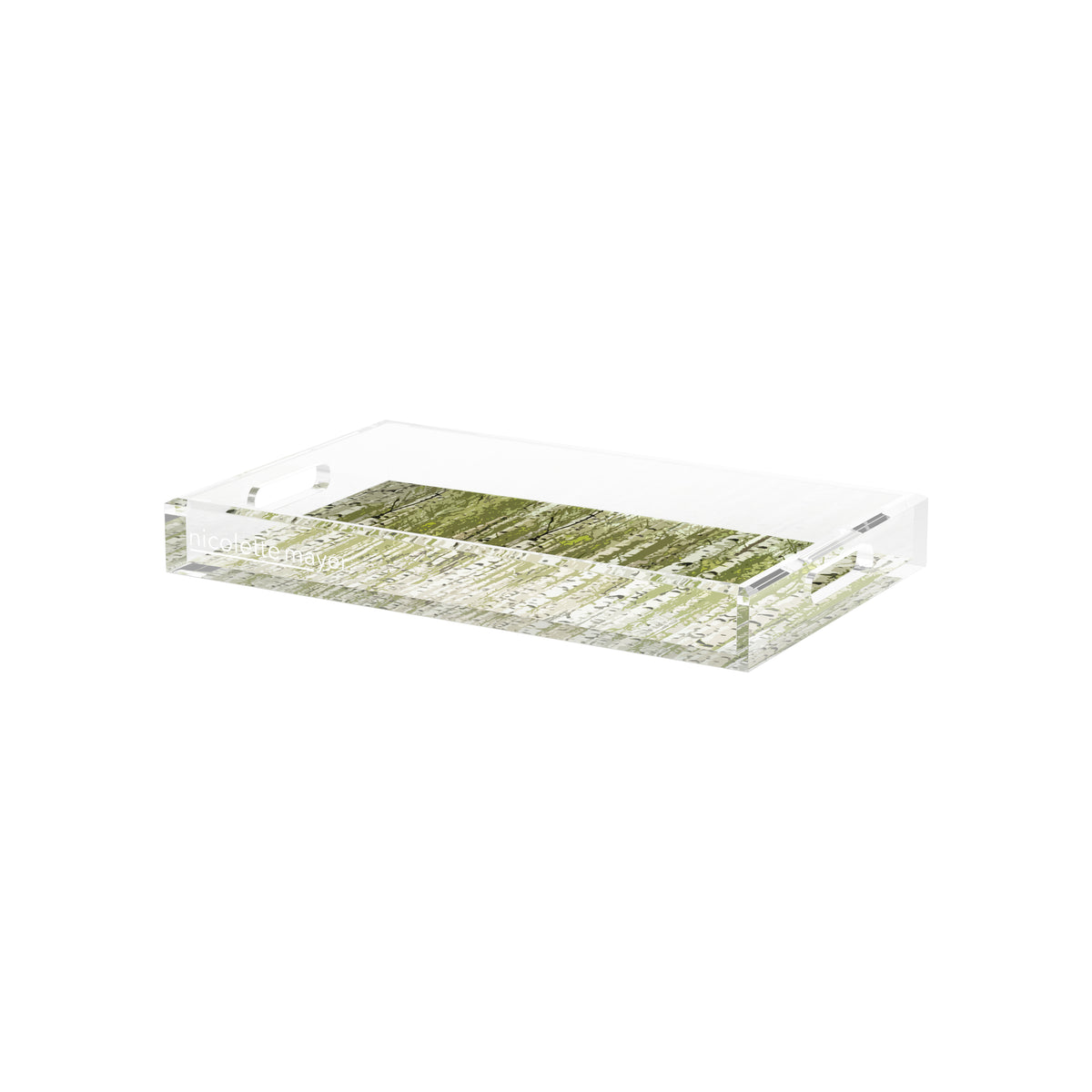 Birch Forest Green Acrylic Decorative Tray, 12.5 x 7.75 in. by Nicolette Mayer