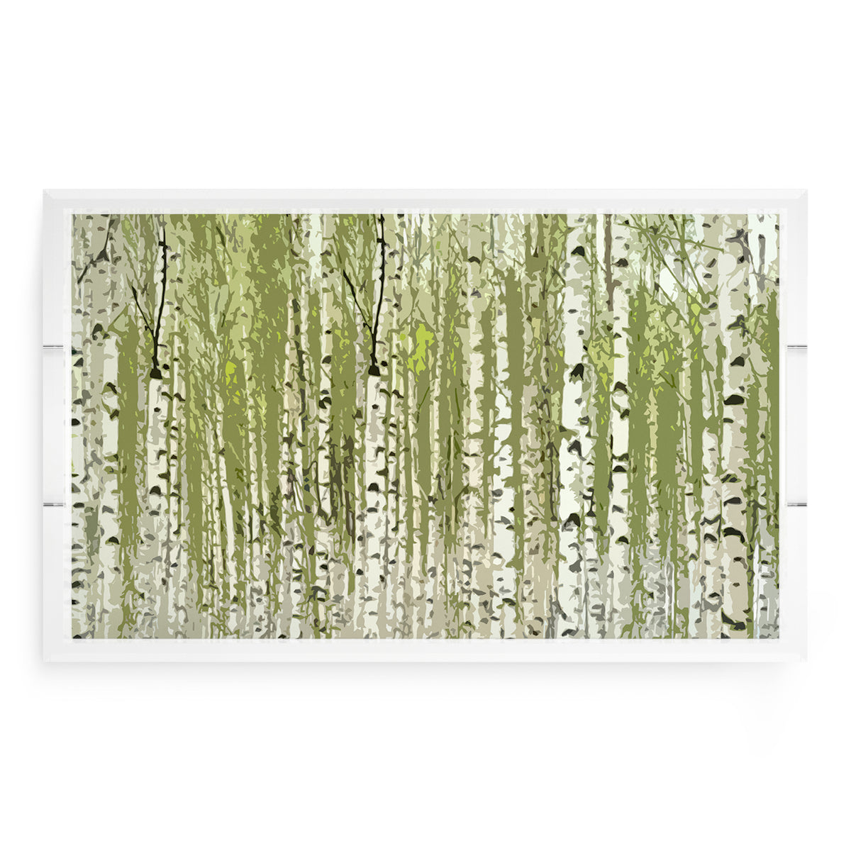 Birch Forest Green Acrylic Decorative Tray, 22.5 x 14.5 in. by Nicolette Mayer