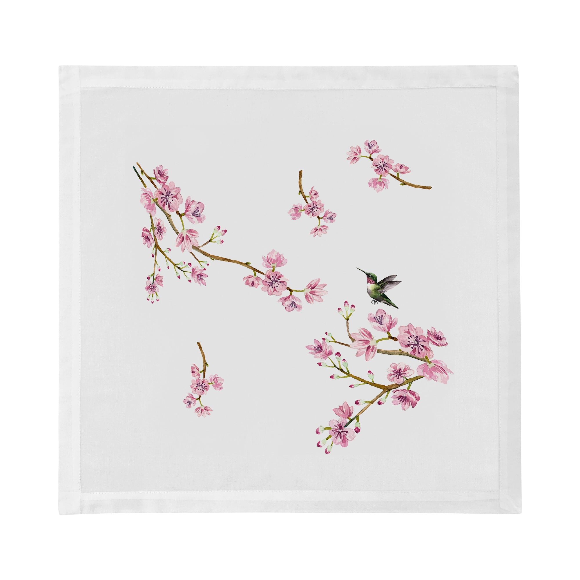 Blossom Fantasia White Cotton Sateen Dinner Napkins