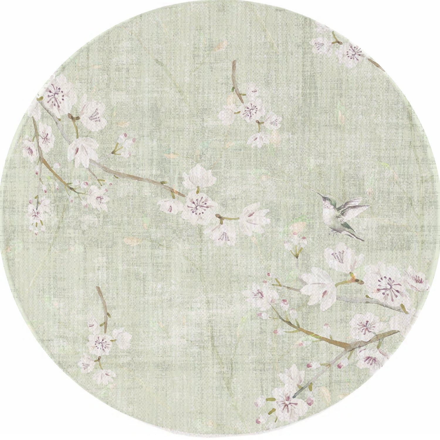 Tapis rond lavable en chenille Blossom Fantasia Celadon