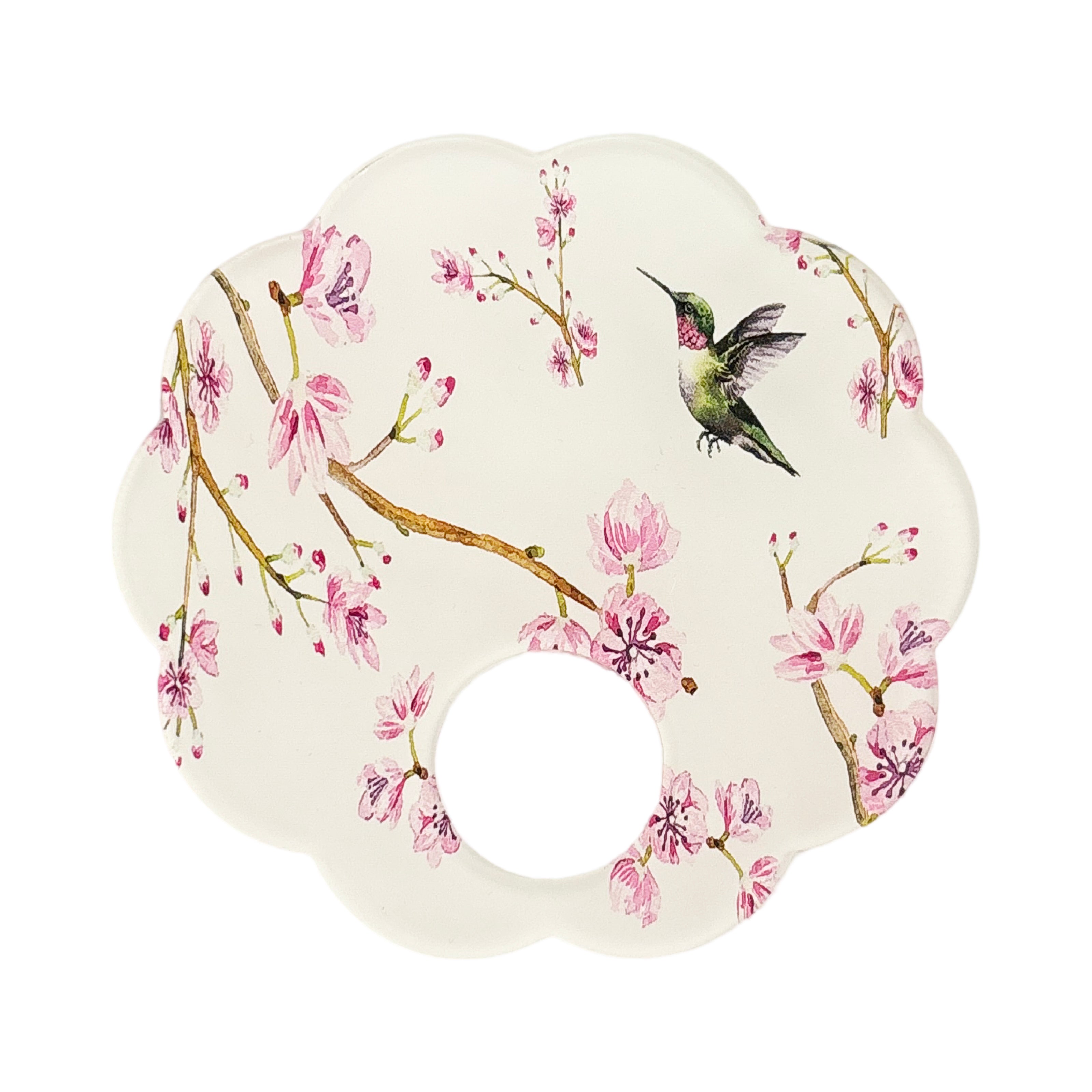 Blossom Fantasia White Acrylic Scallop Napkin Ring - Set of 4
