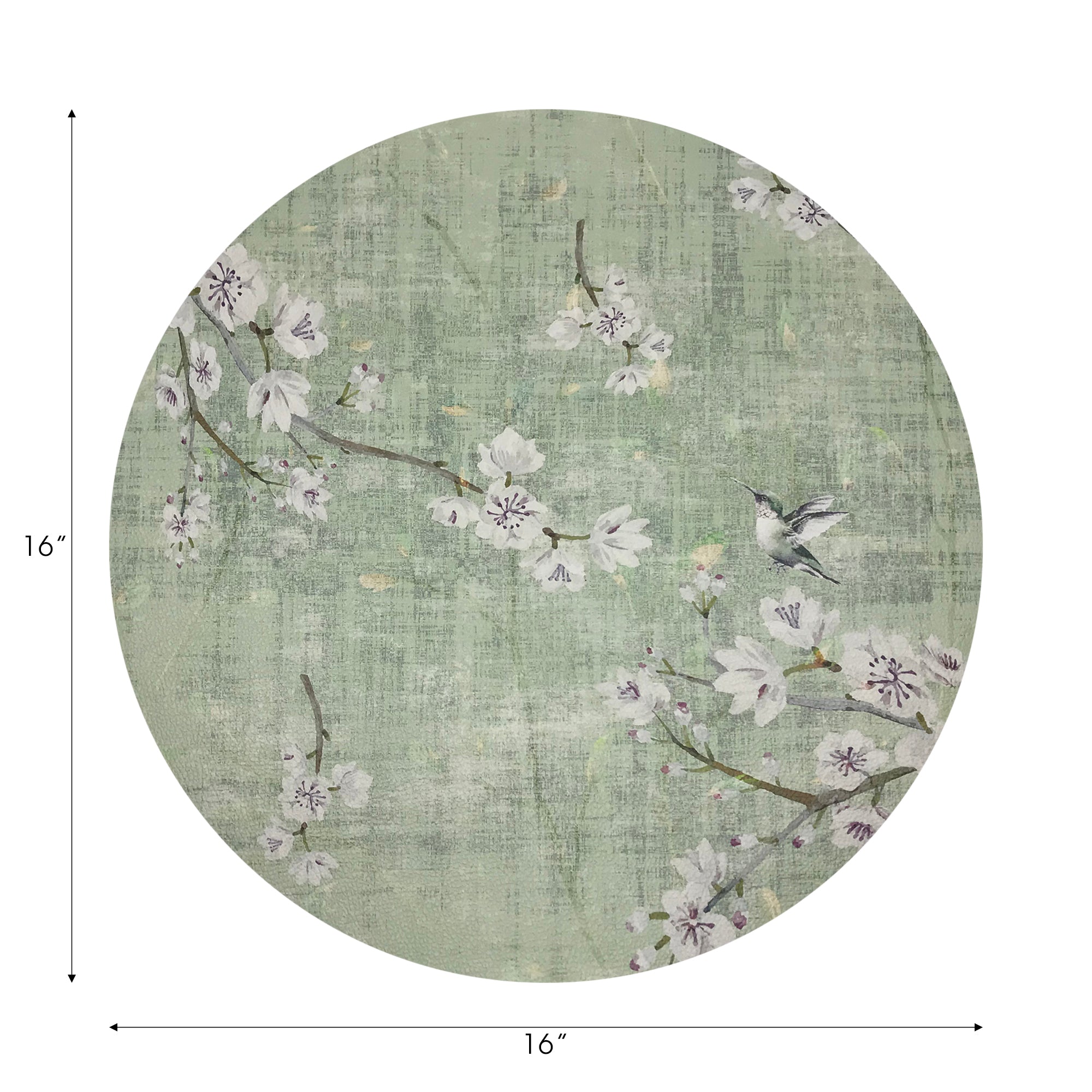Blossom Fantasia Celadon 16" Round Pebble Placemats, Set of 4 - nicolettemayer.com