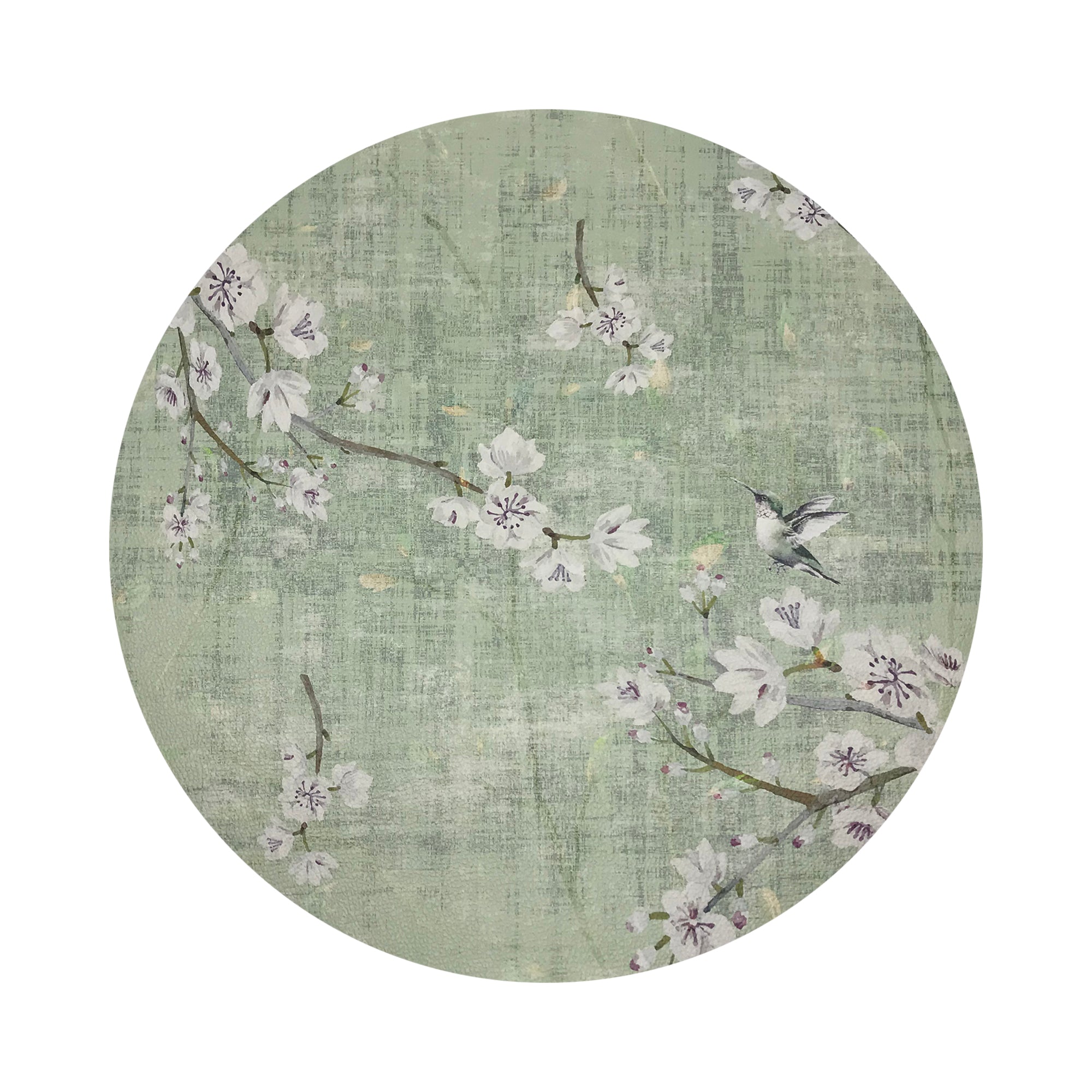 Blossom Fantasia Celadon 16" Round Pebble Placemats, Set of 4 - nicolettemayer.com