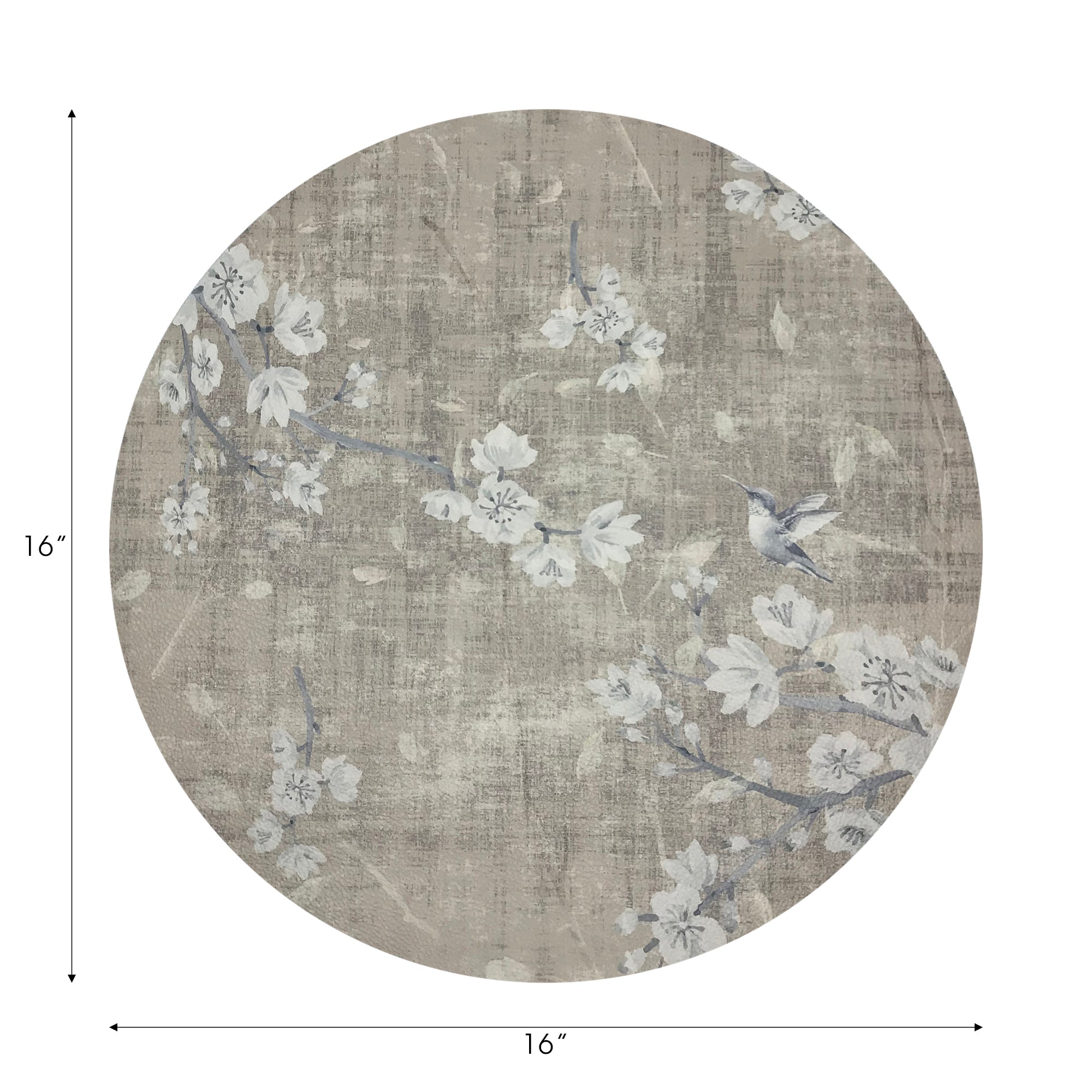 Blossom Fantasia French Gray 16" Round Pebble Placemats, Set of 4 - nicolettemayer.com
