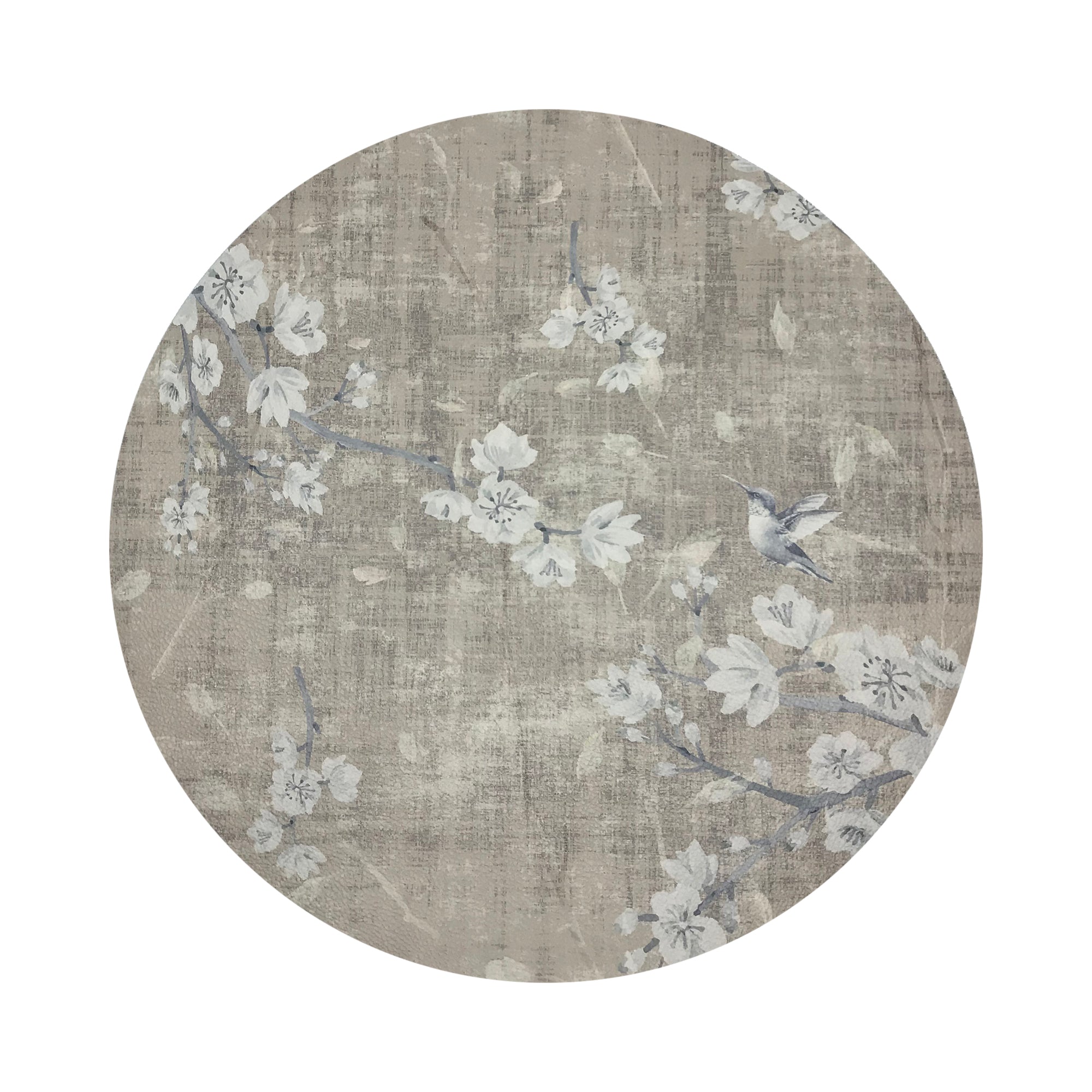 Blossom Fantasia French Gray 16" Round Pebble Placemats, Set of 4 - nicolettemayer.com