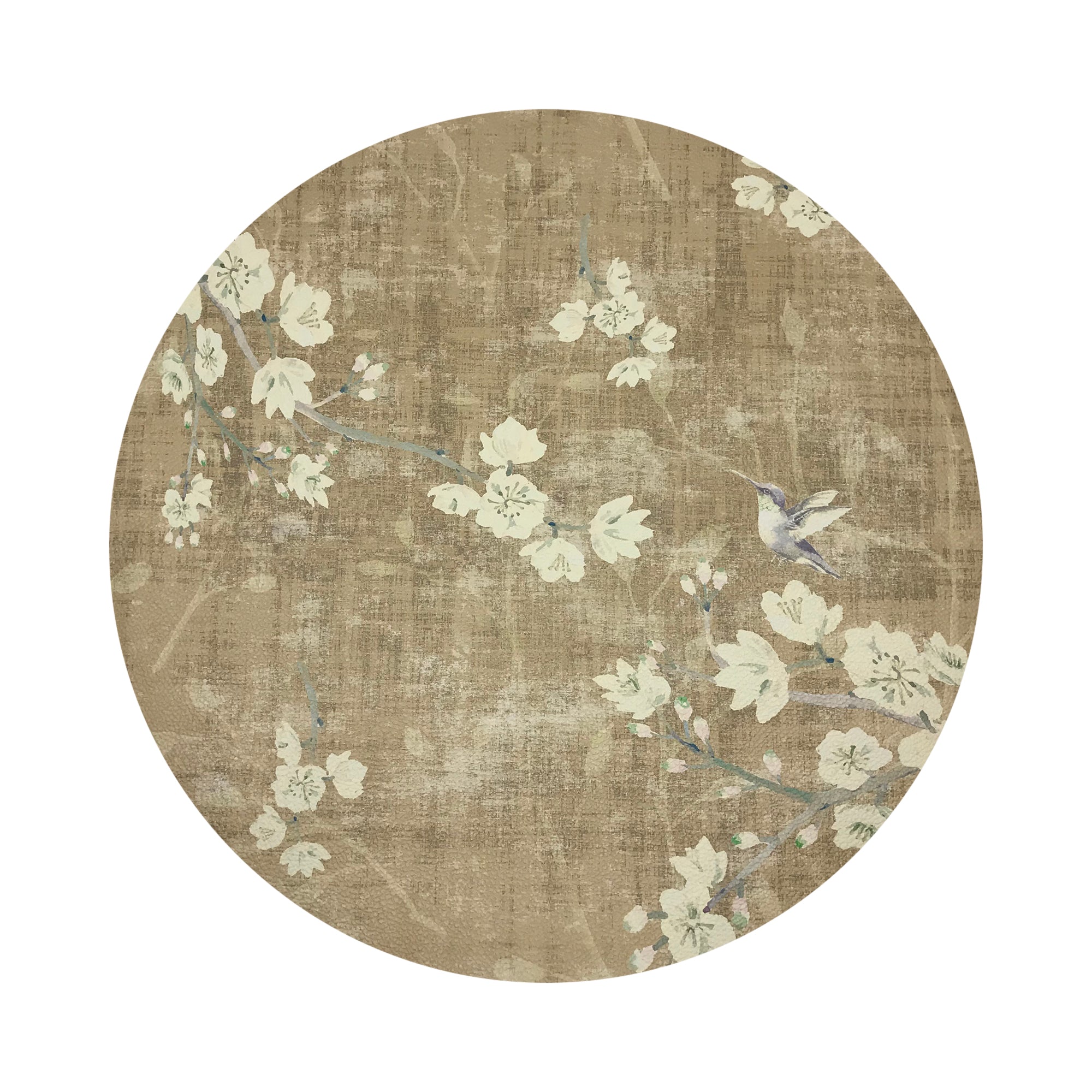 Blossom Fantasia Gold 16" Round Pebble Placemats, Set of 4 - nicolettemayer.com