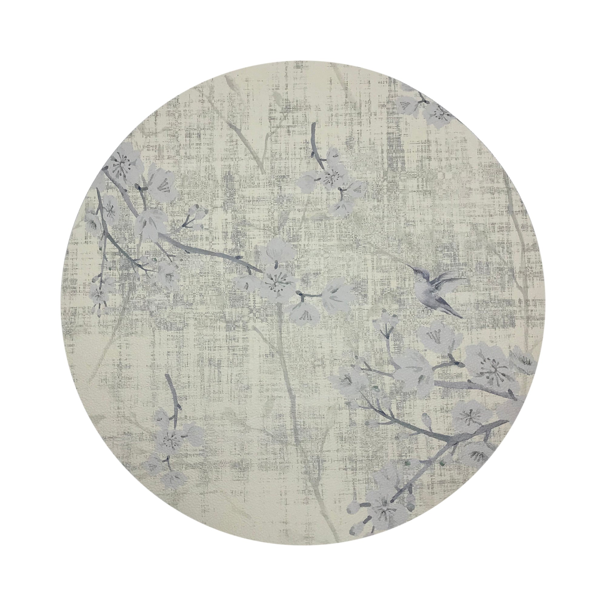 Blossom Fantasia Ivory 16" Round Pebble Placemats, Set of 4 - nicolettemayer.com
