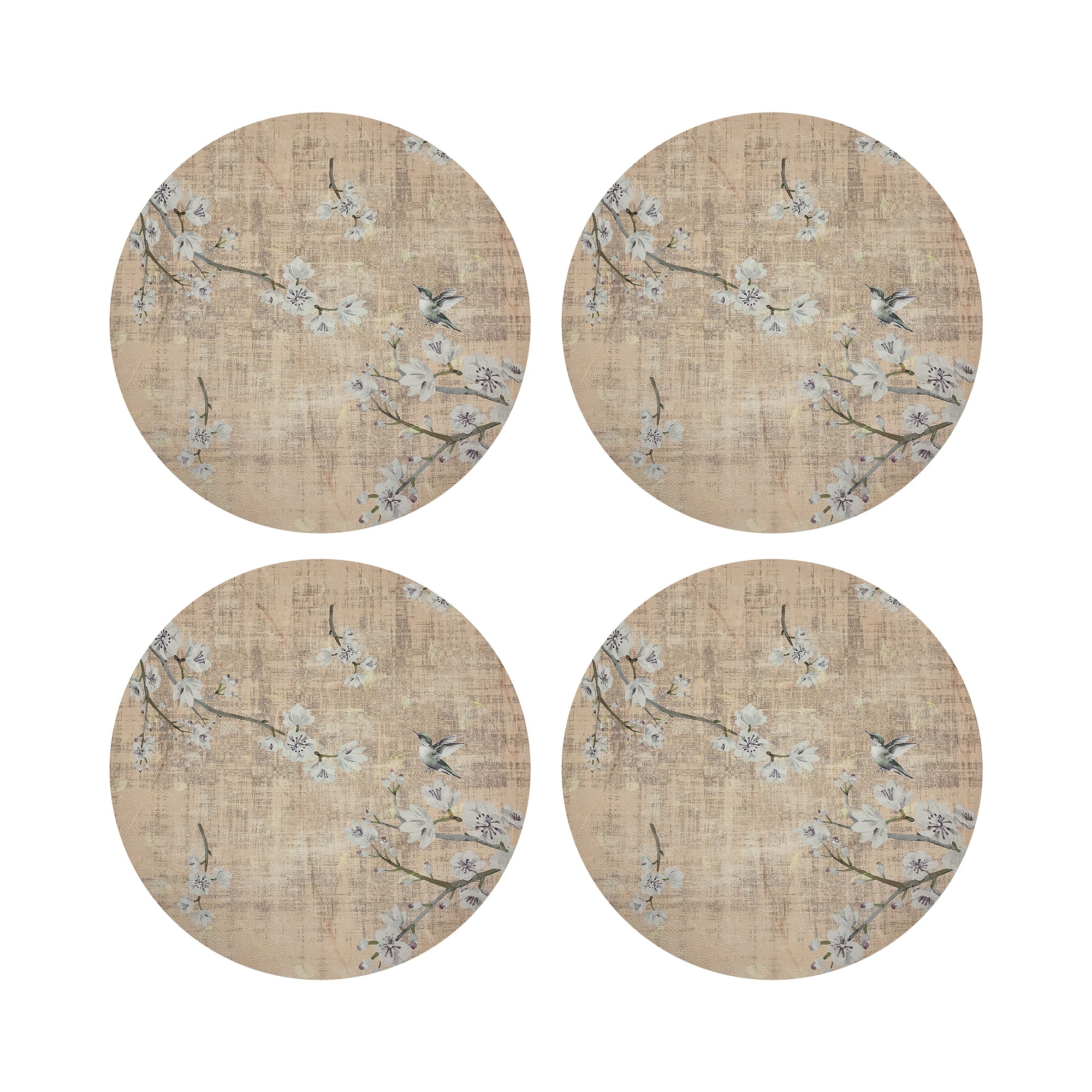 Blossom Fantasia Romance 16" Round Pebble Placemats, Set of 4 - nicolettemayer.com