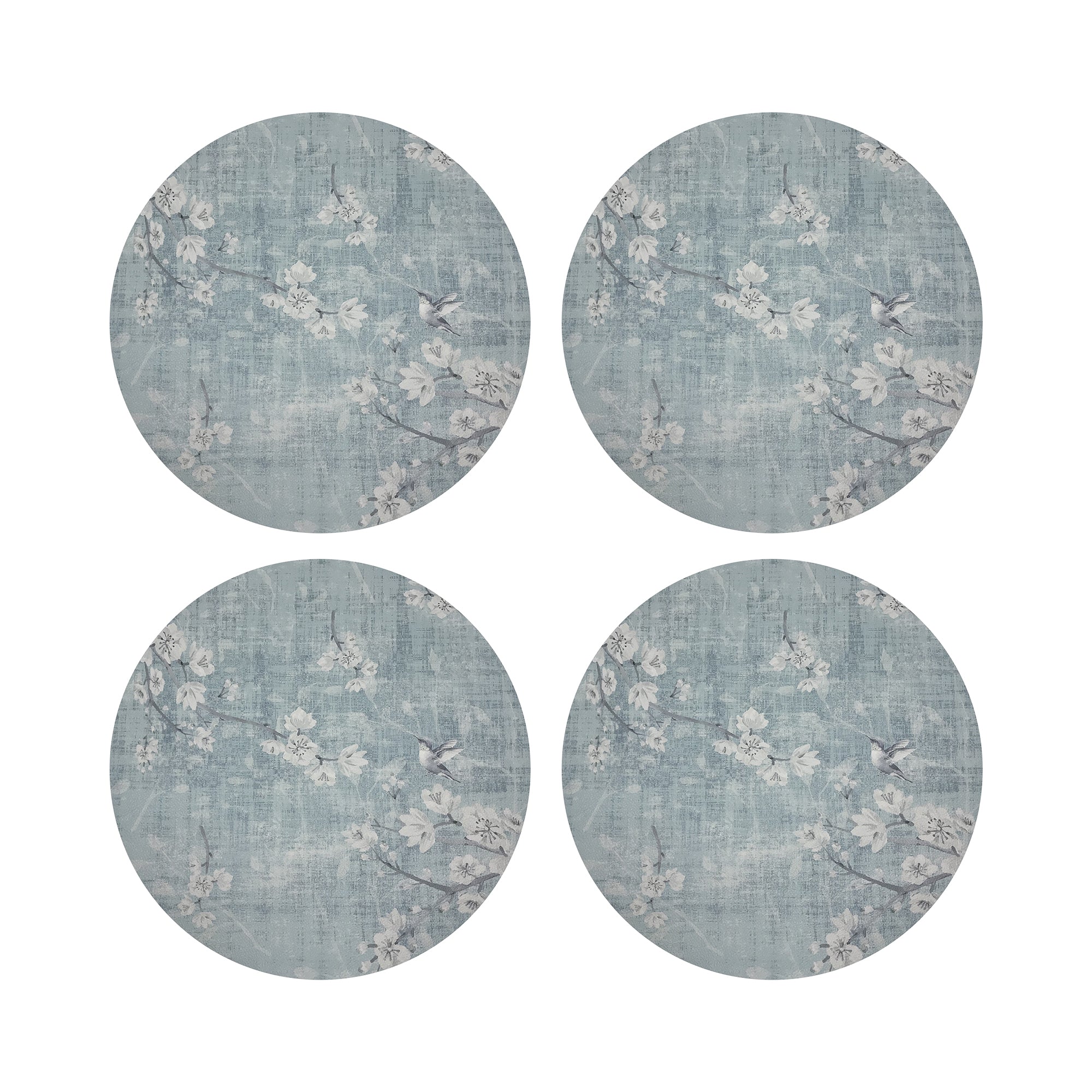 Blossom Fantasia Sky 16" Round Pebble Placemats, Set of 4 - nicolettemayer.com