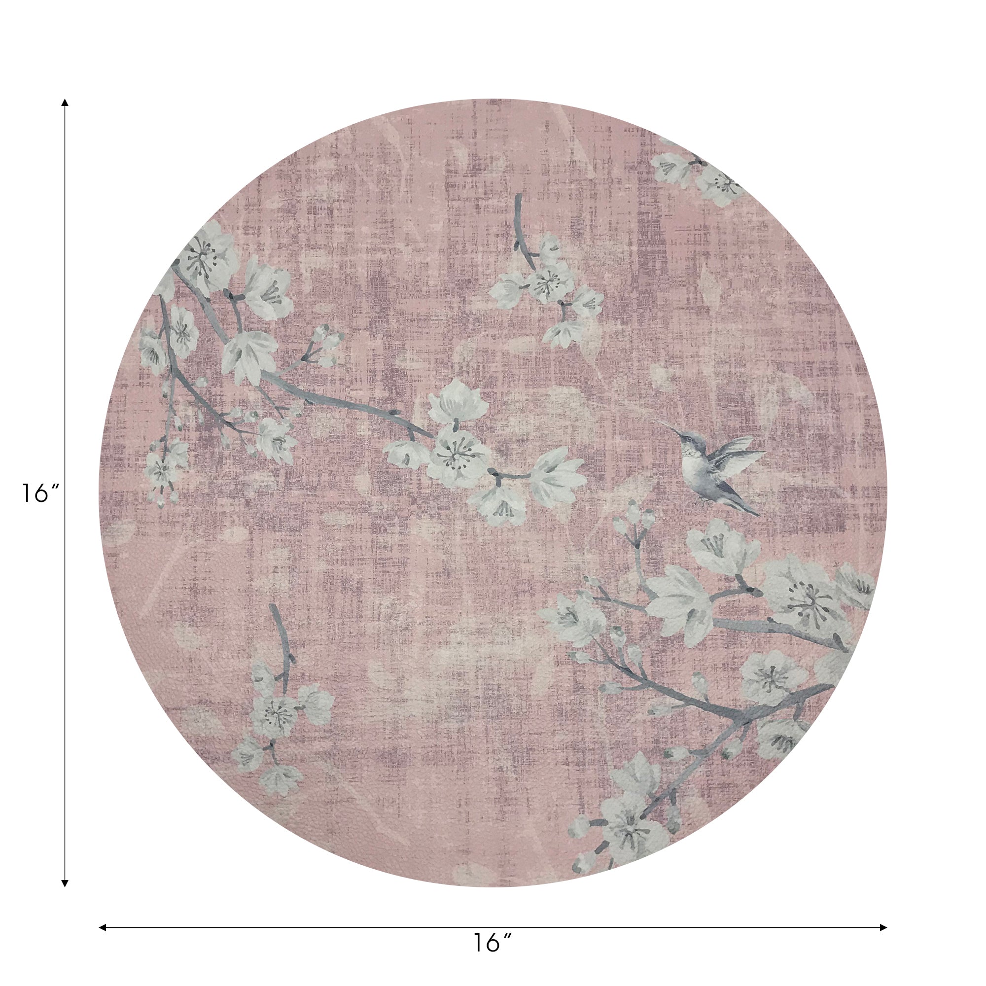 Blossom Fantasia Soft Pink 16" Round Pebble Placemats, Set of 4 - nicolettemayer.com