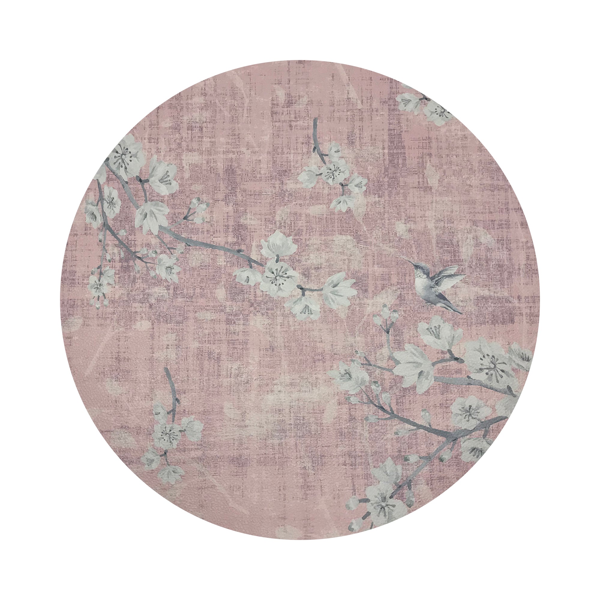 Blossom Fantasia Soft Pink 16" Round Pebble Placemats, Set of 4 - nicolettemayer.com