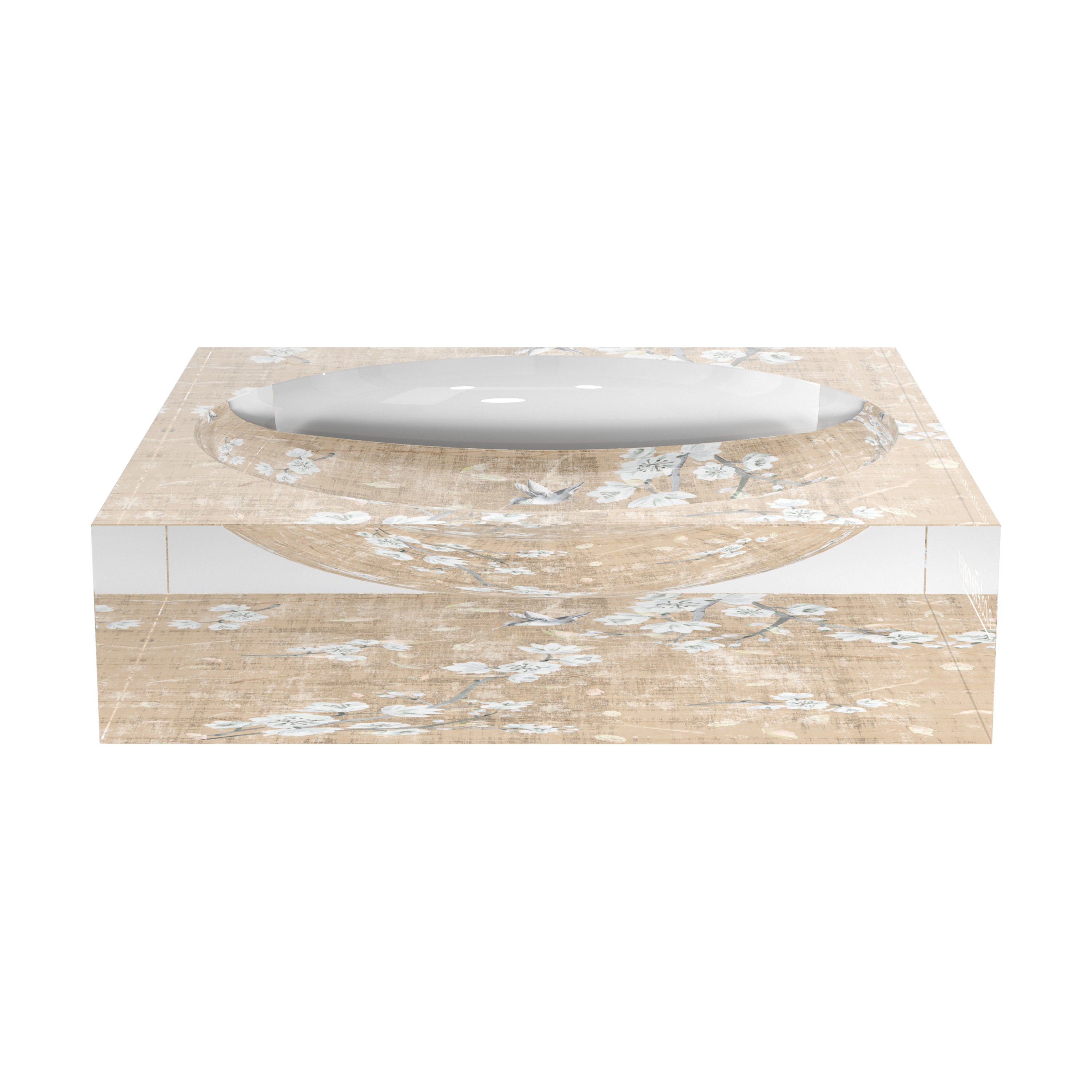 Blossom Fantasia French Gray Acrylic Candy Catchall Dish - nicolettemayer.com