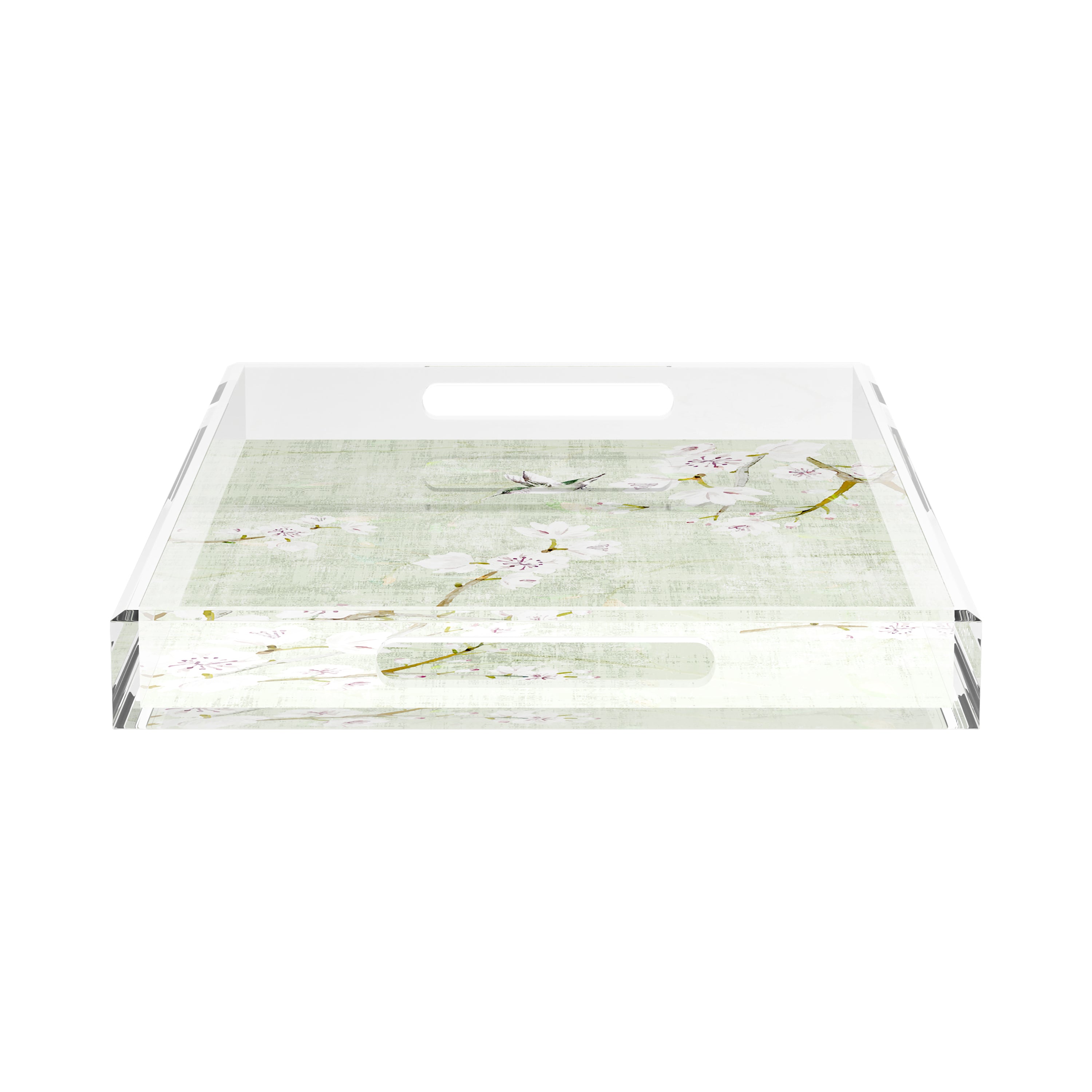 Blossom Fantasia Celadon 22.5X14.5 Acrylic Tray - nicolettemayer.com