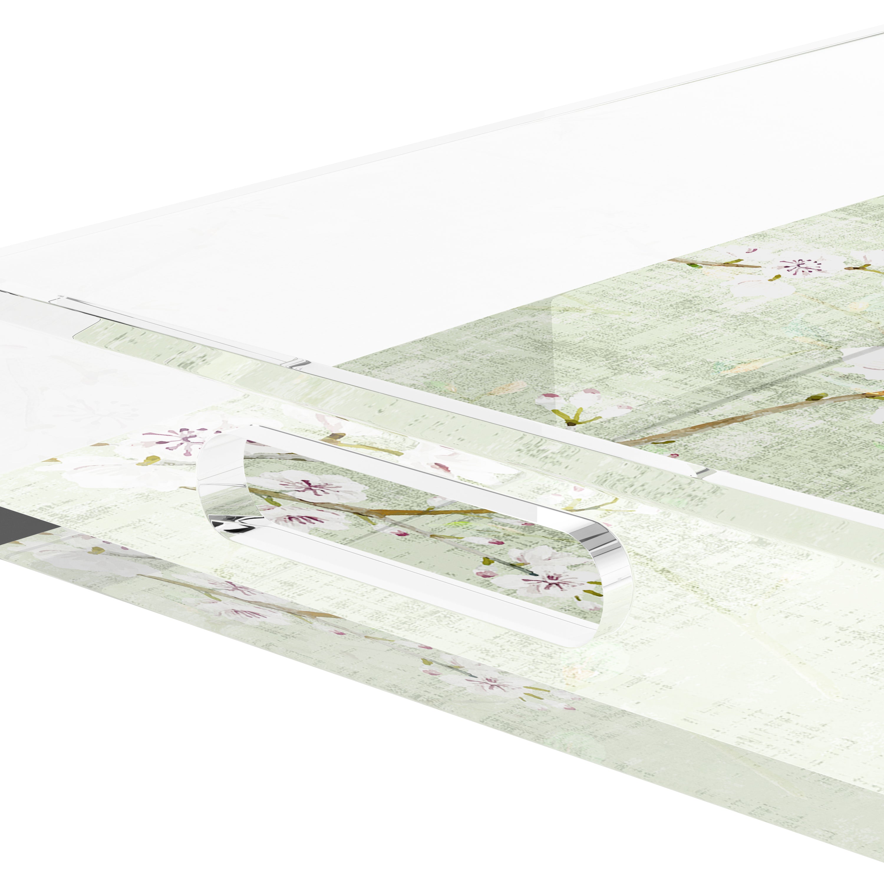 Blossom Fantasia Celadon 22.5X14.5 Acrylic Tray - nicolettemayer.com