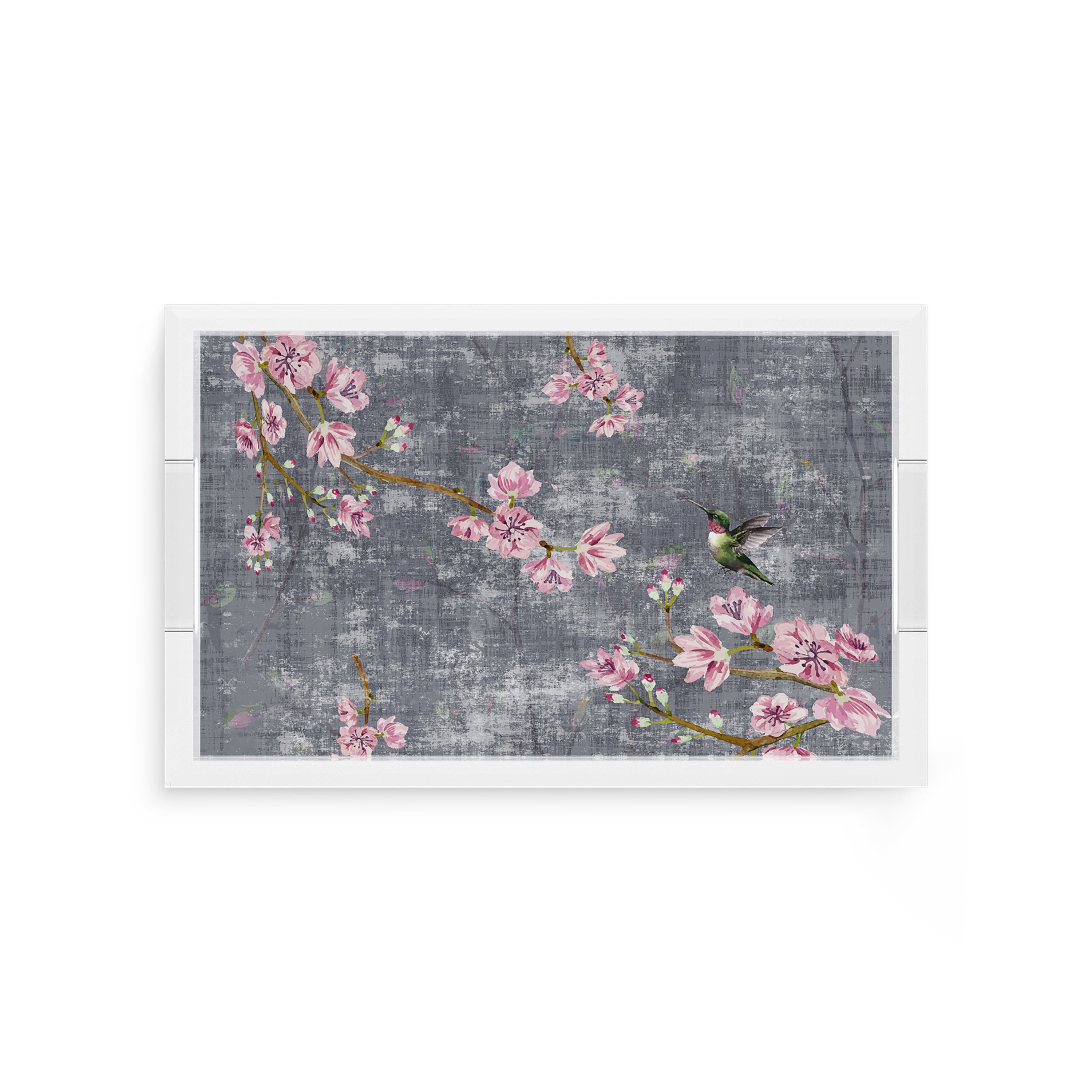 Blossom Fantasia Charcoal 12.5X7.75 Acrylic Tray - nicolettemayer.com
