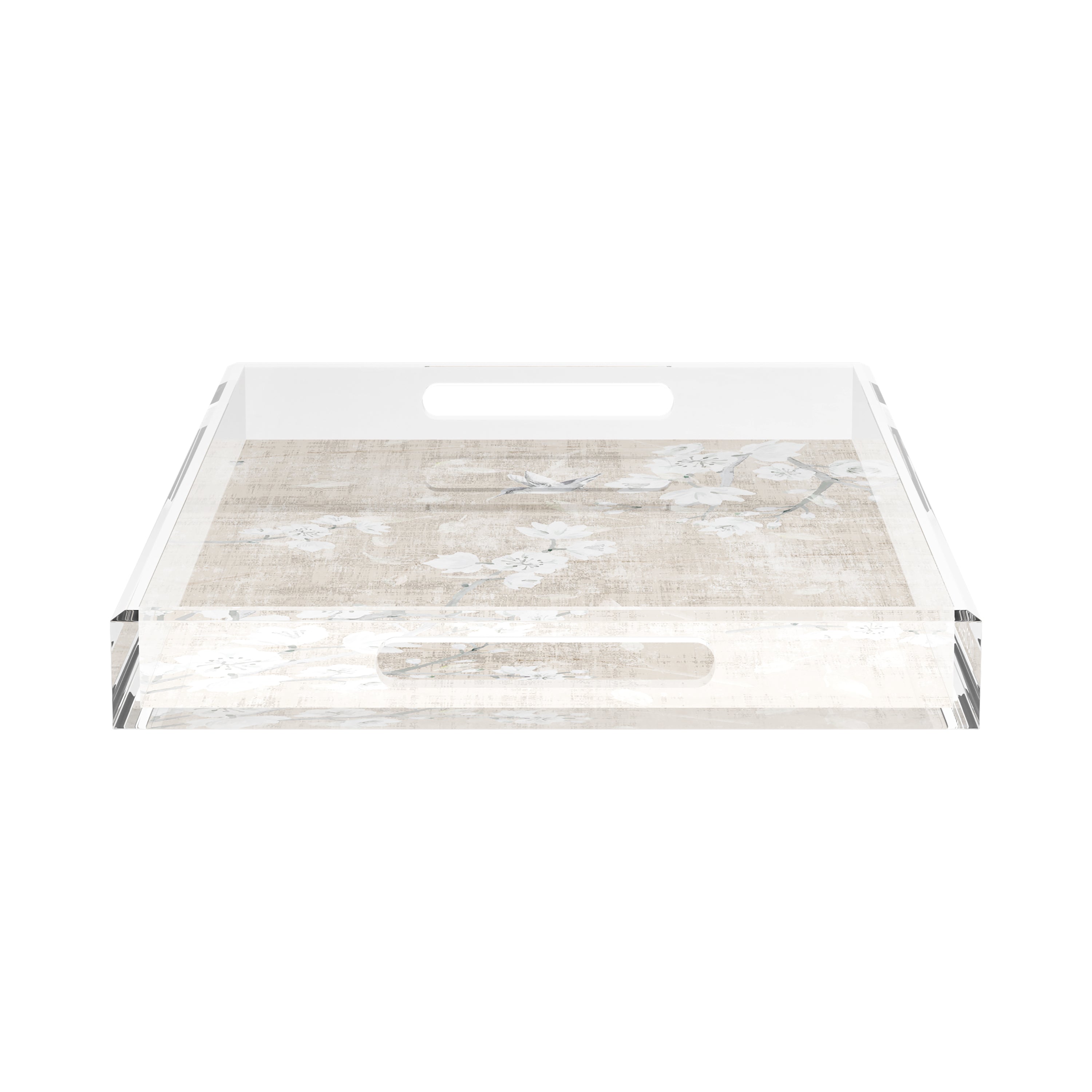 Blossom Fantasia French Gray 22.5X14.5 Acrylic Tray - nicolettemayer.com