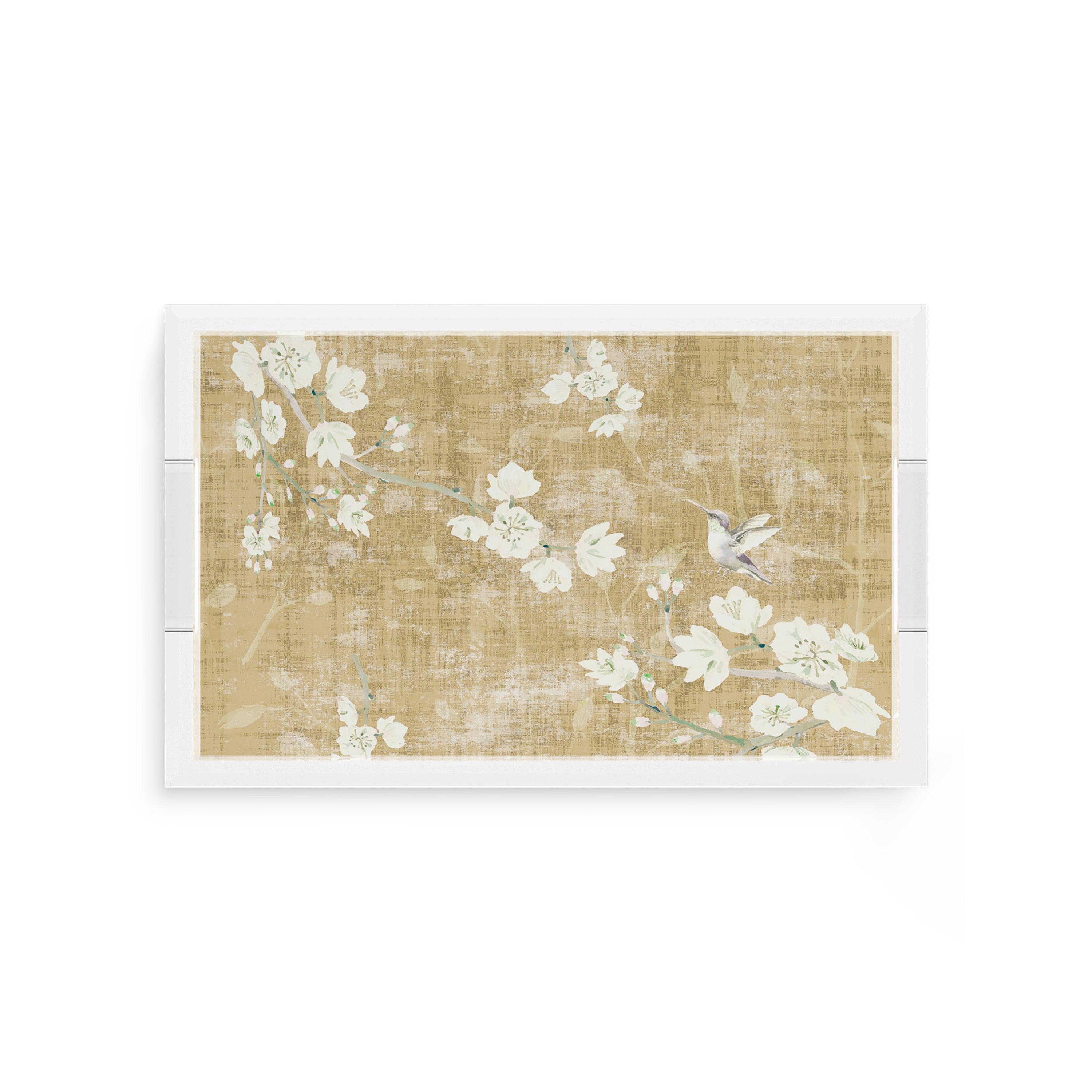 Blossom Fantasia Gold 12.5X7.75 Acrylic Tray - nicolettemayer.com