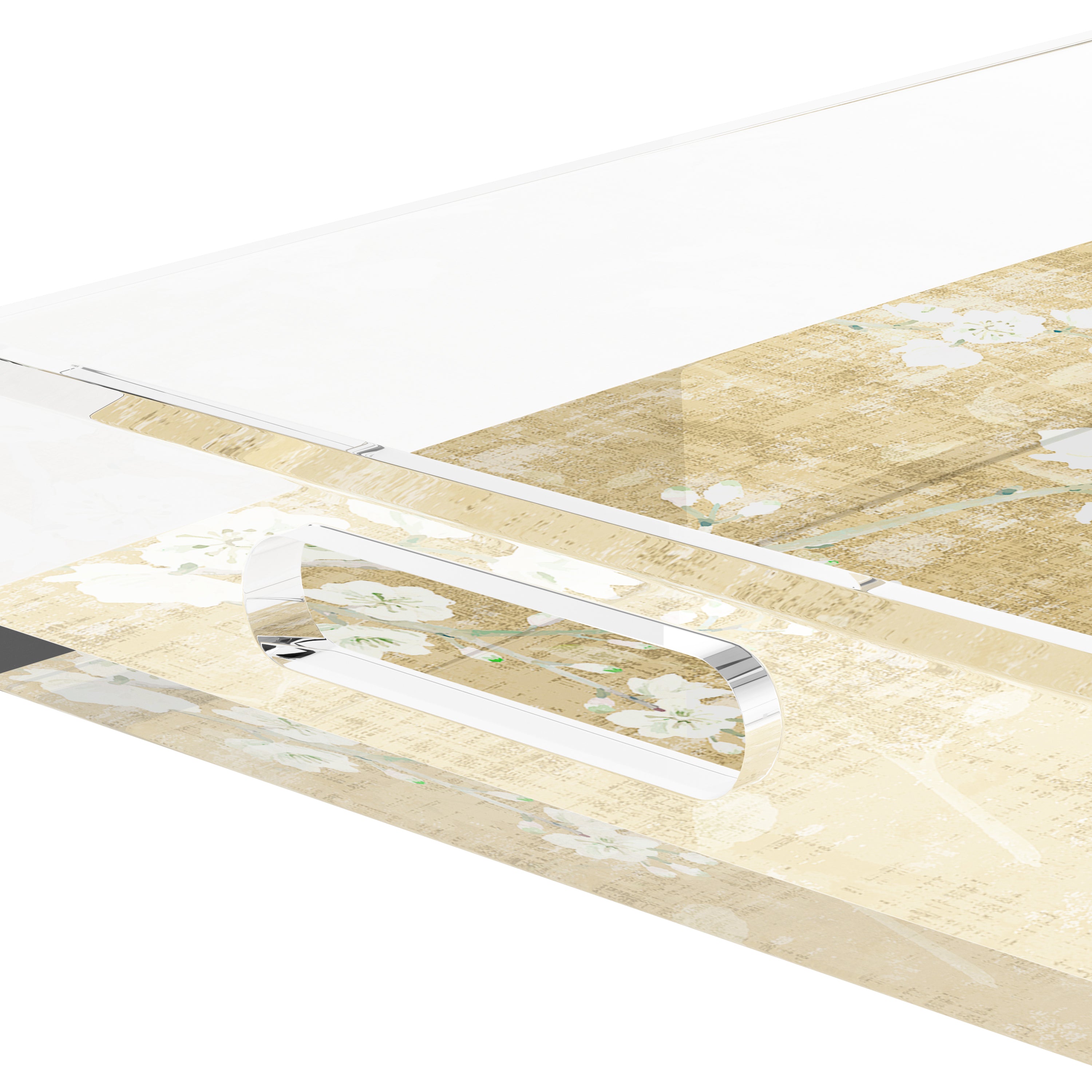 Blossom Fantasia Gold 22.5X14.5 Acrylic Tray - nicolettemayer.com