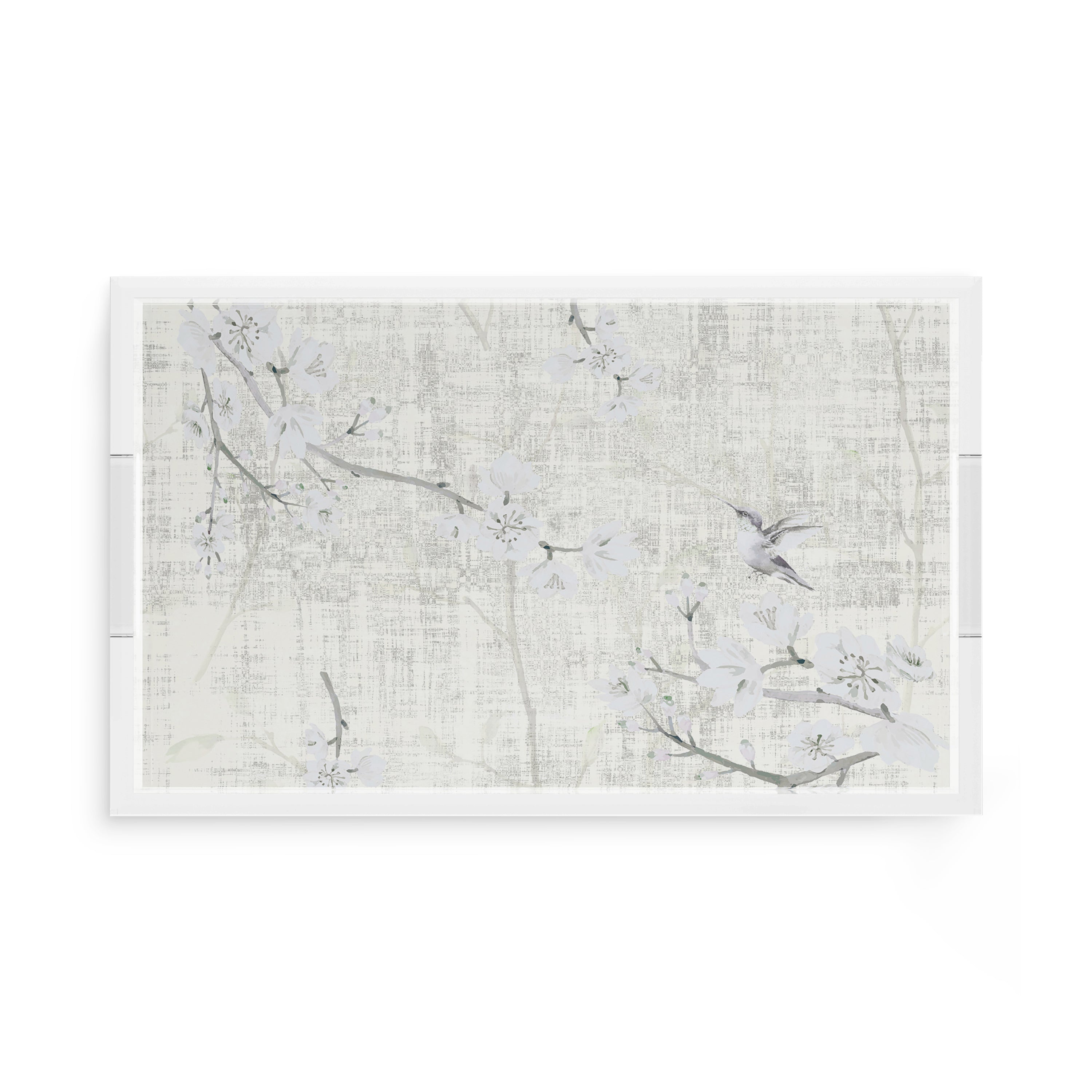 Blossom Fantasia Ivory 17X10.5 Acrylic Tray - nicolettemayer.com