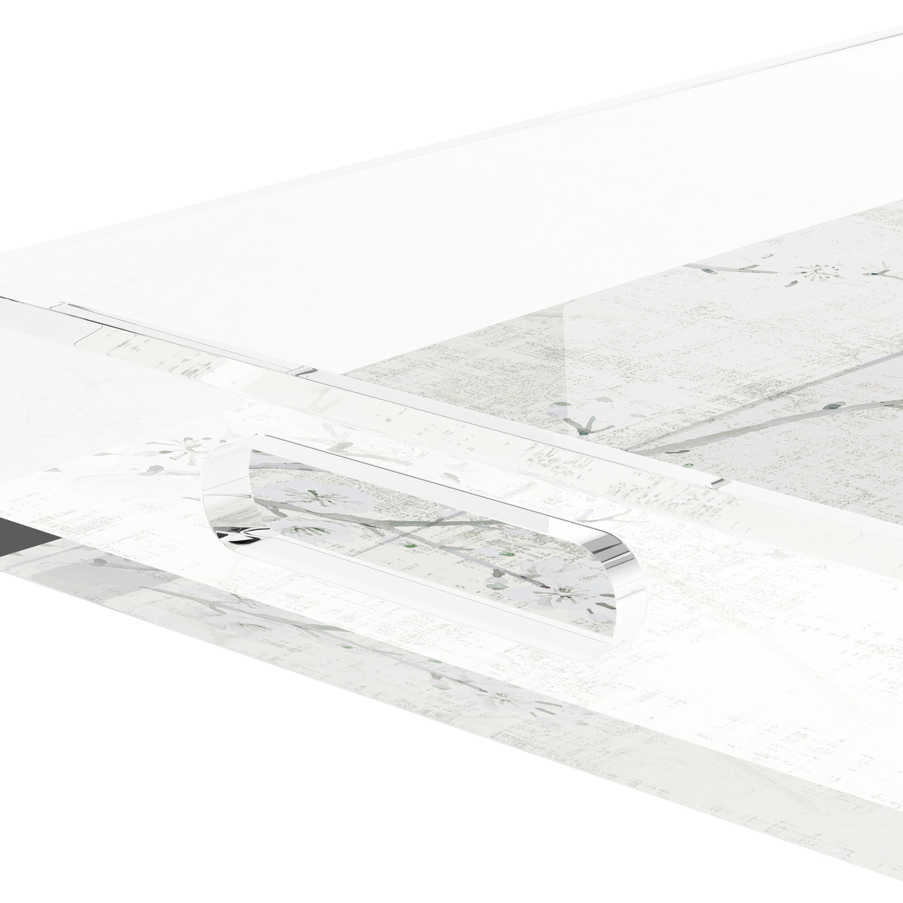 Blossom Fantasia Ivory 17X10.5 Acrylic Tray - nicolettemayer.com