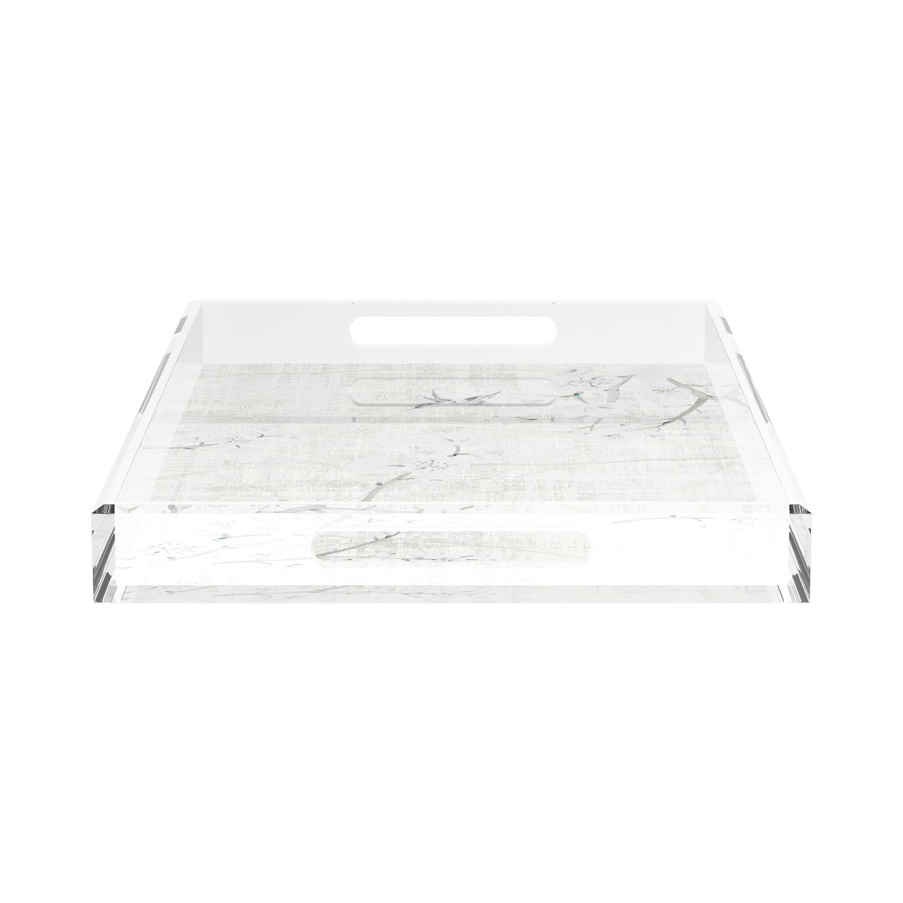 Blossom Fantasia Ivory 22.5X14.5 Acrylic Tray - nicolettemayer.com