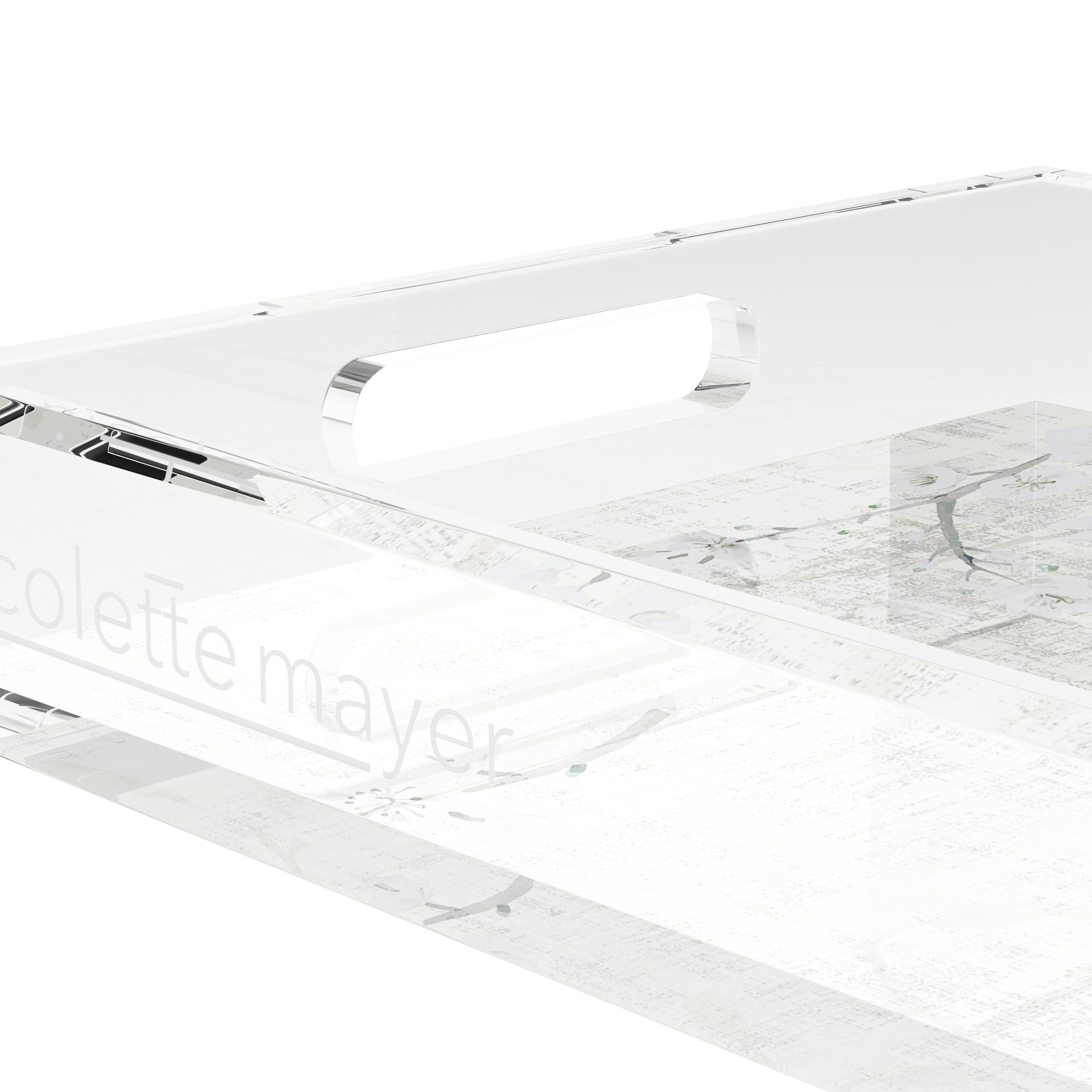 Blossom Fantasia Ivory 22.5X14.5 Acrylic Tray - nicolettemayer.com