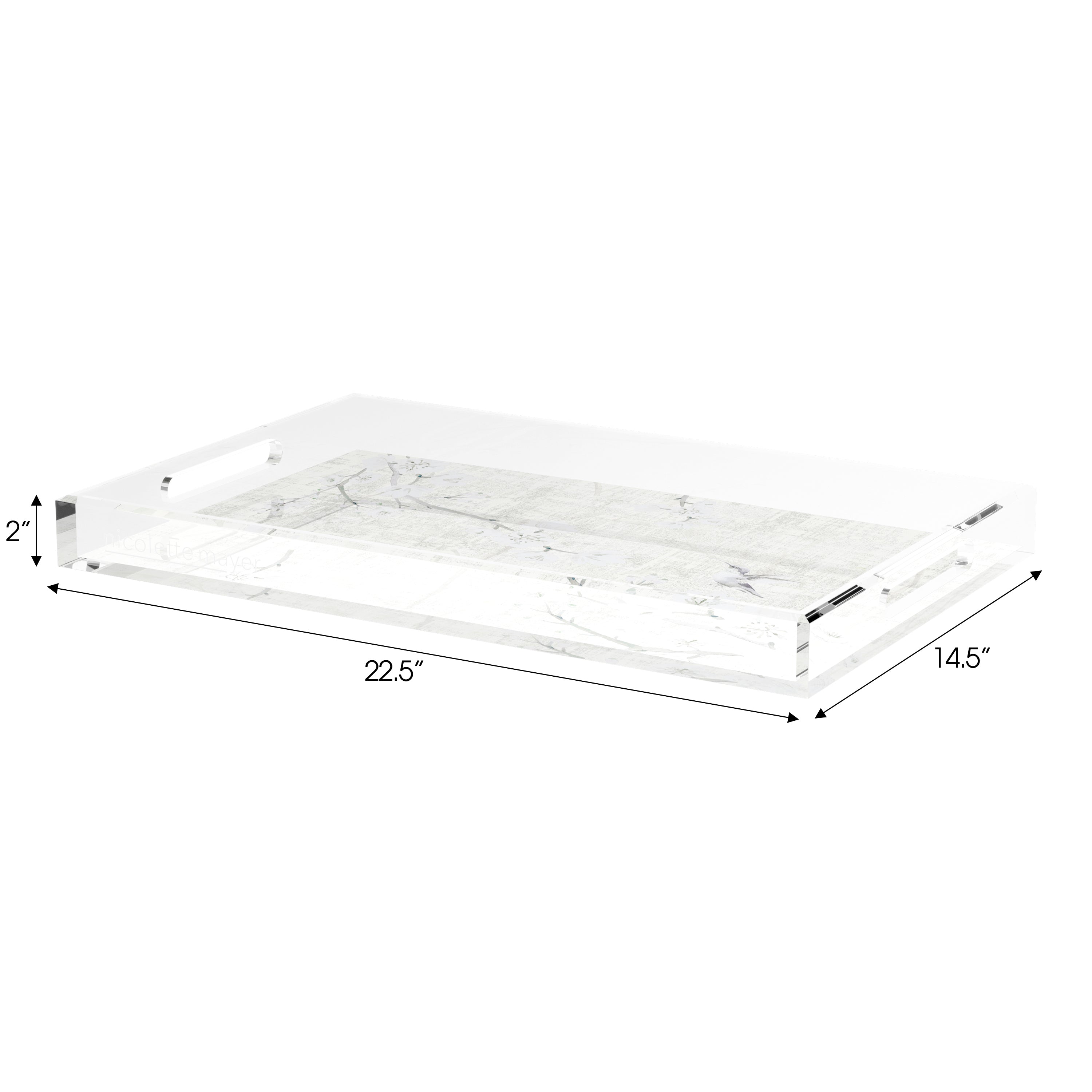 Blossom Fantasia Ivory 22.5X14.5 Acrylic Tray - nicolettemayer.com