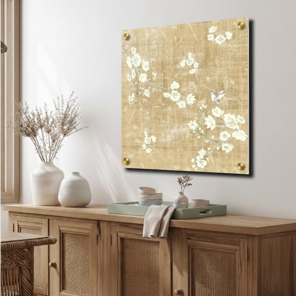 Blossom Fantasia Gold – 36x36" Modern Acrylic Wall Art - nicolettemayer.com