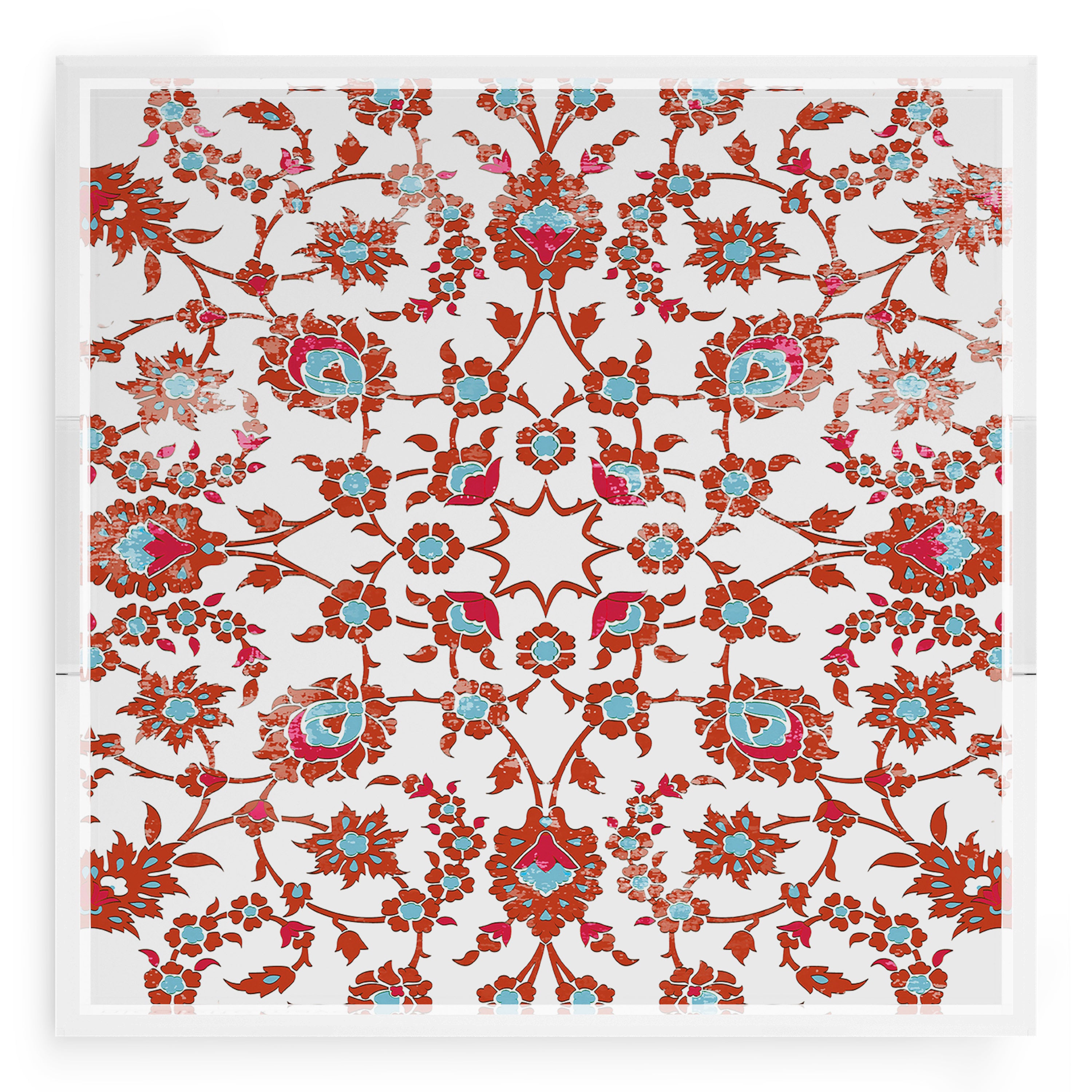Bosphorus Red Turquoise 18X18 Acrylic Tray - nicolettemayer.com