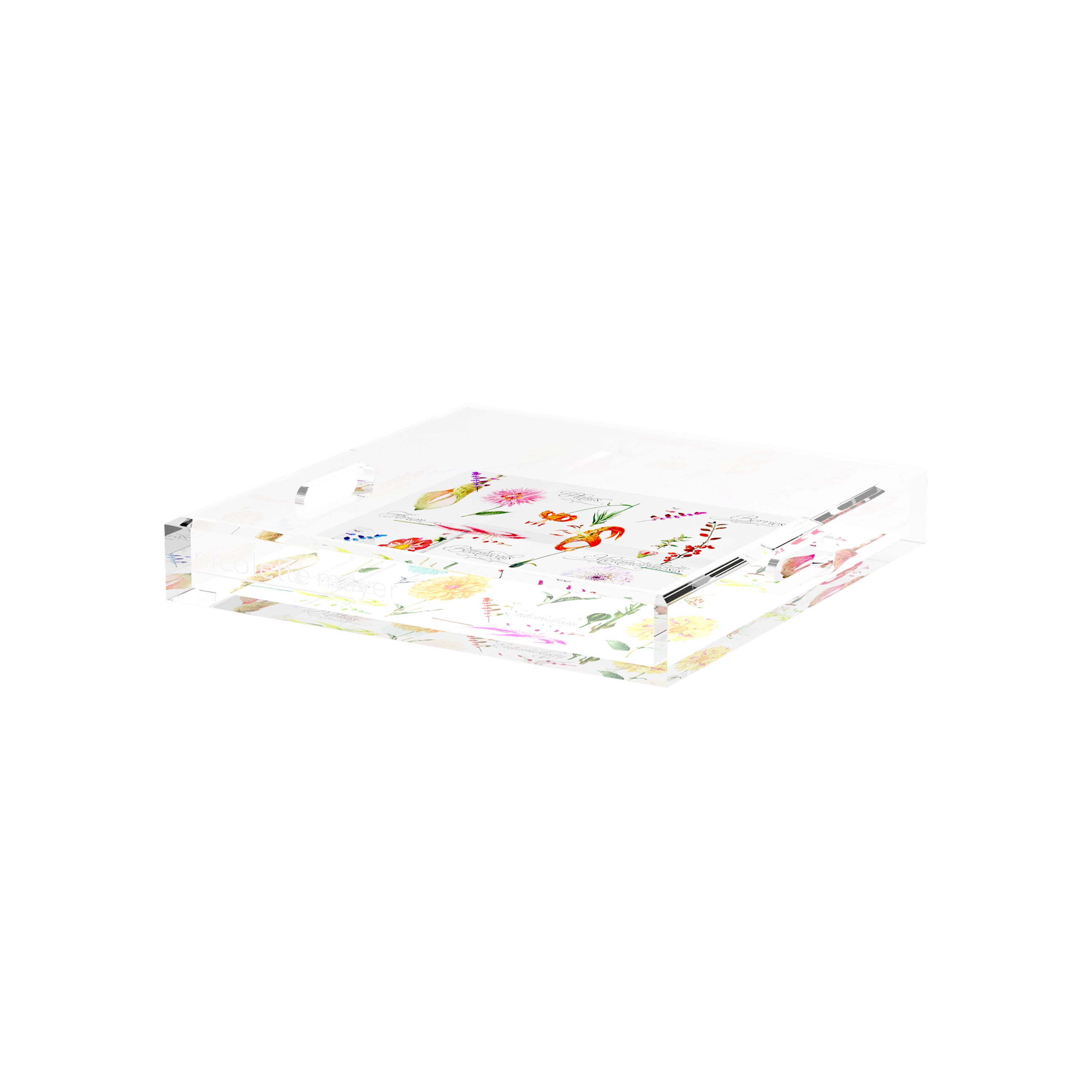 Botanicals White 12X12 Acrylic Tray - nicolettemayer.com