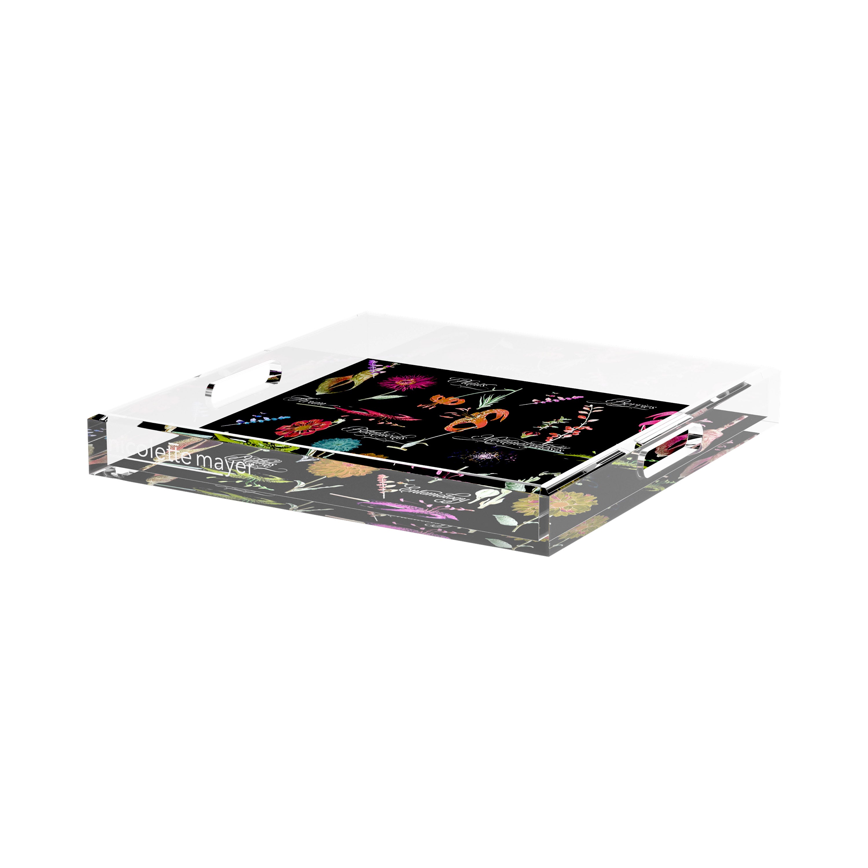 Botanicals Xray Reds 15X15 Acrylic Tray - nicolettemayer.com