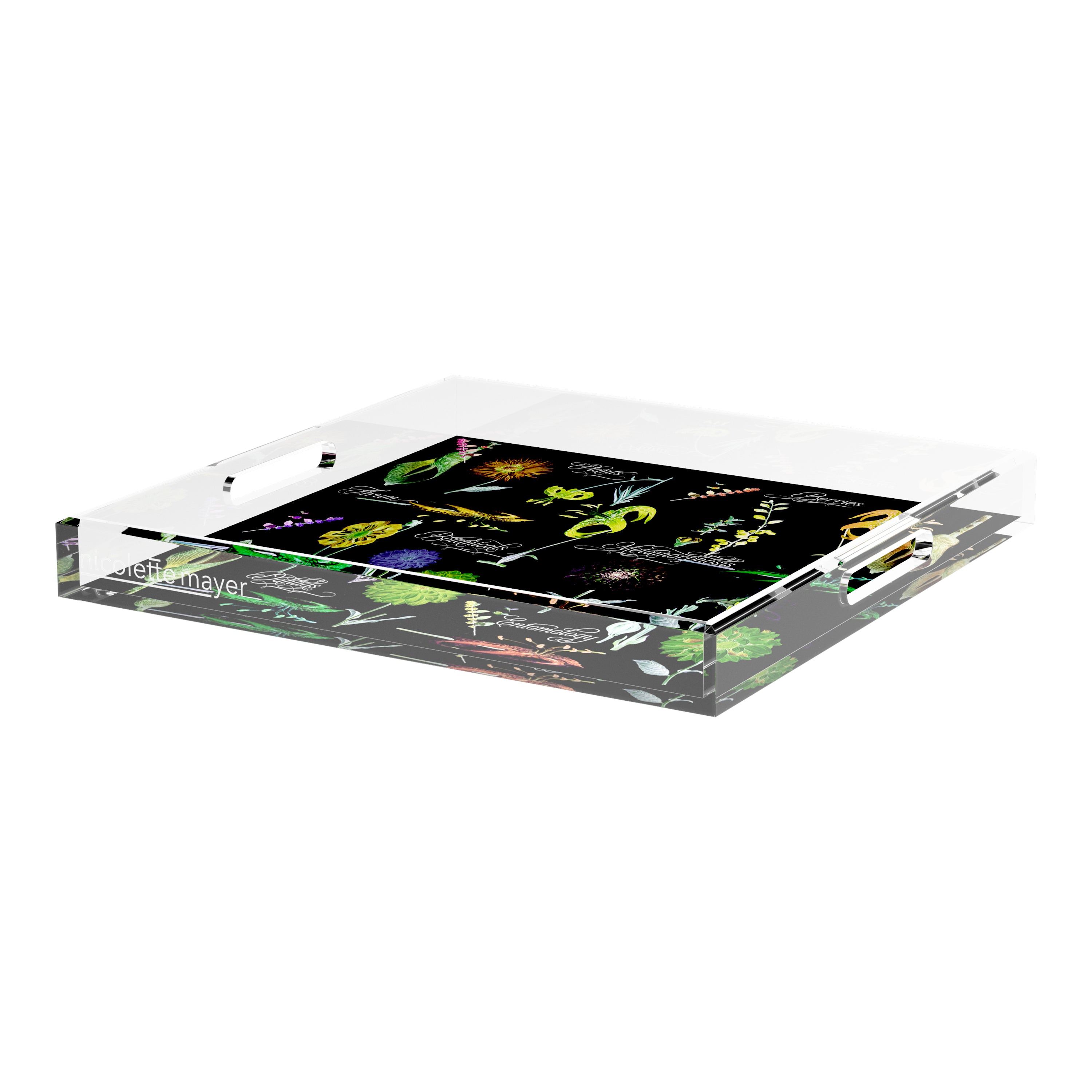 Botanicals Xray Greens 18X18 Acrylic Tray - nicolettemayer.com