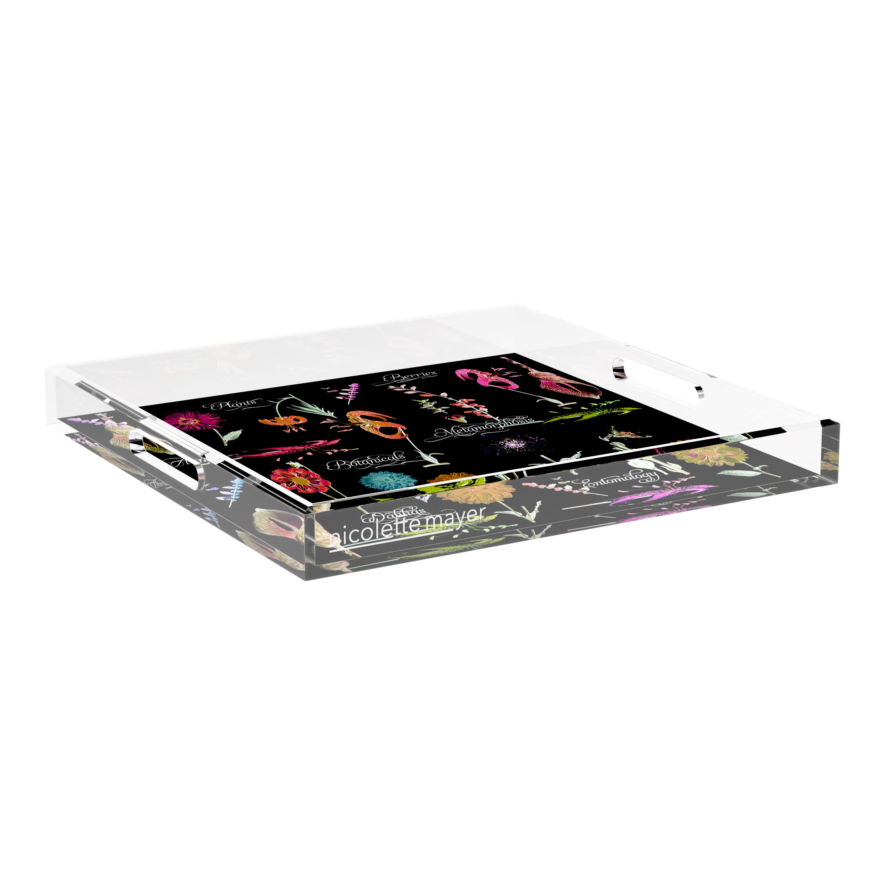 Botanicals Xray Reds 18X18 Acrylic Tray - nicolettemayer.com