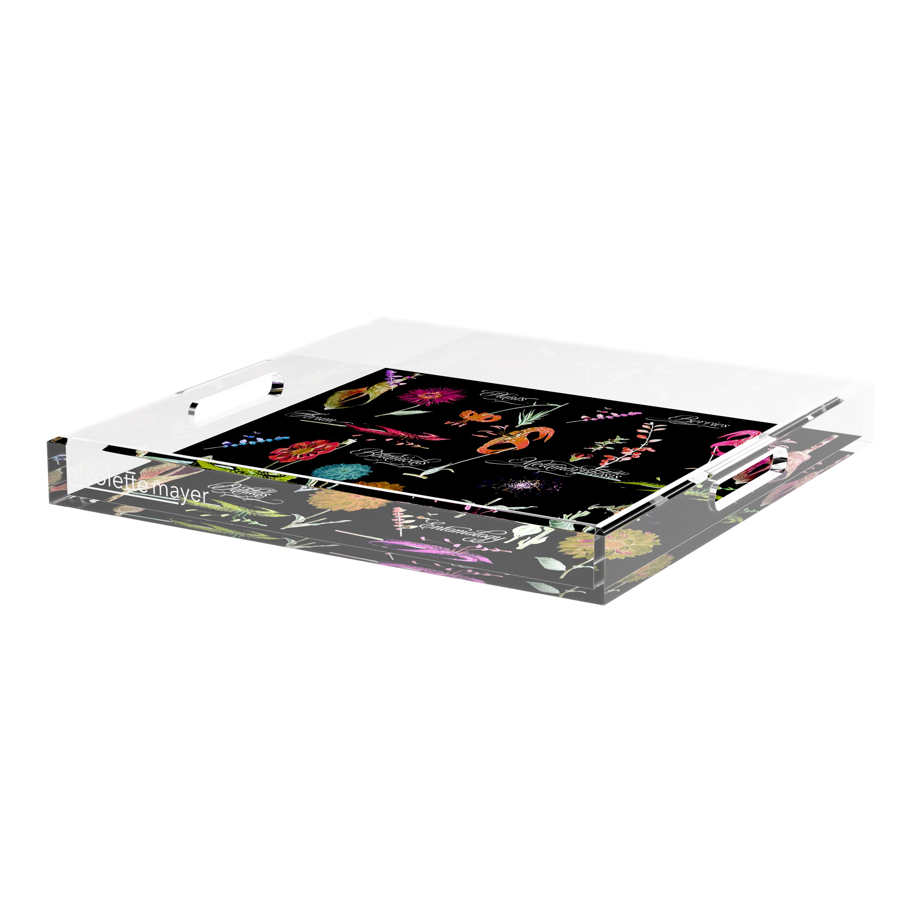 Botanicals Xray Reds 18X18 Acrylic Tray - nicolettemayer.com