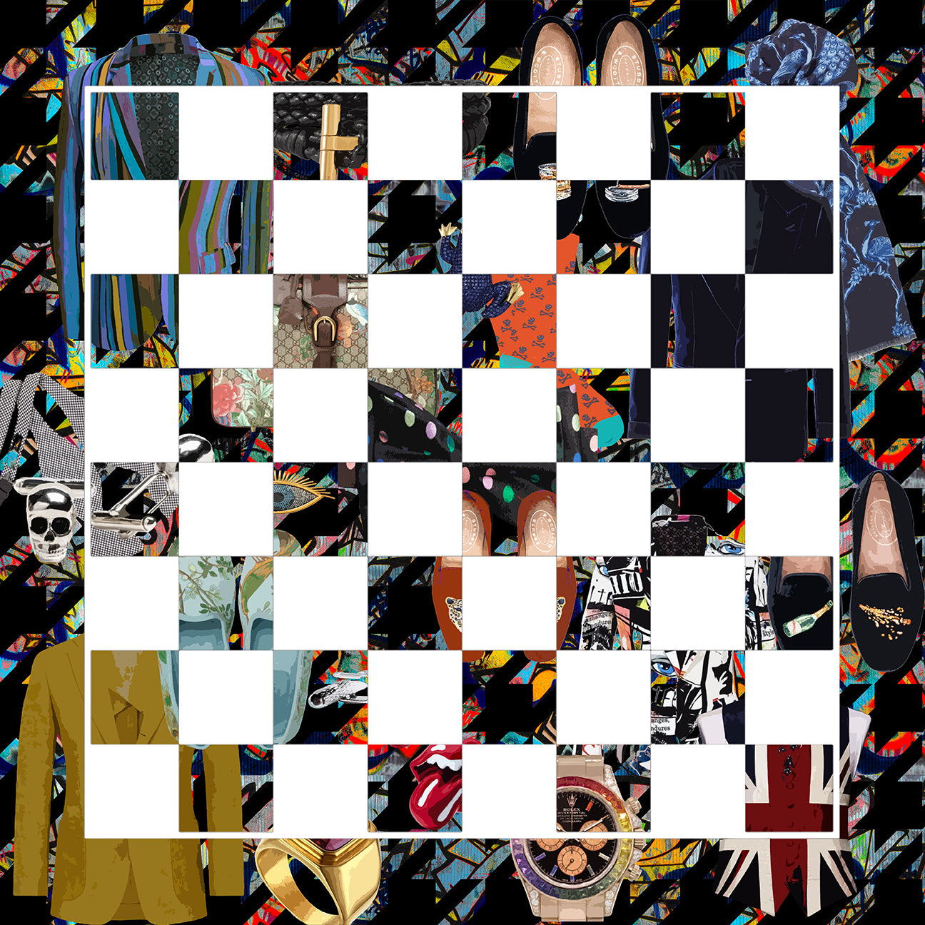 Bougie Men Graffiti Black Acrylic Chess