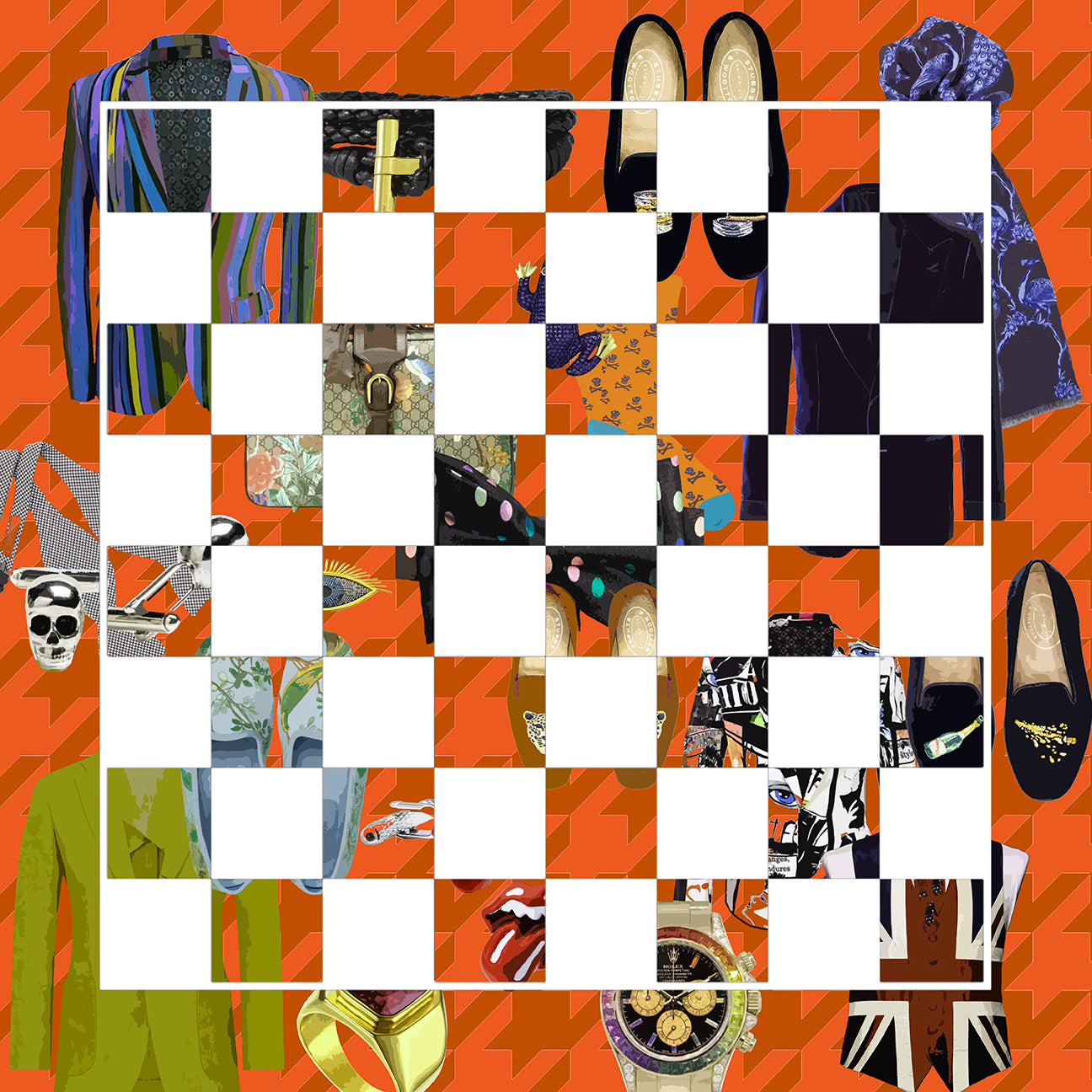 Bougie Men Orange Acrylic Chess